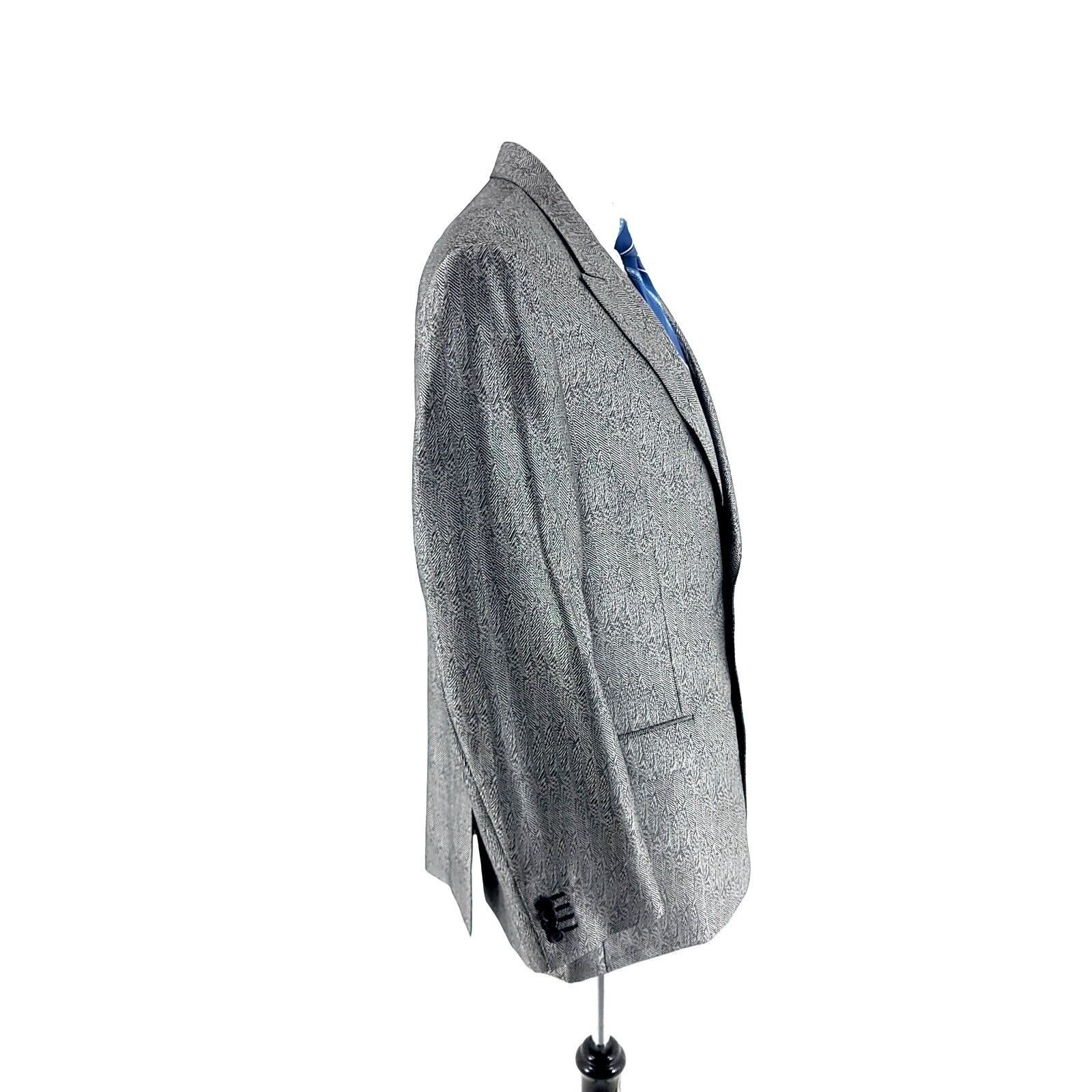 Versace Versace Hand Made Wool Silk 2 Button Blazer 44R Metallic Sil Size 44R - 6 Thumbnail