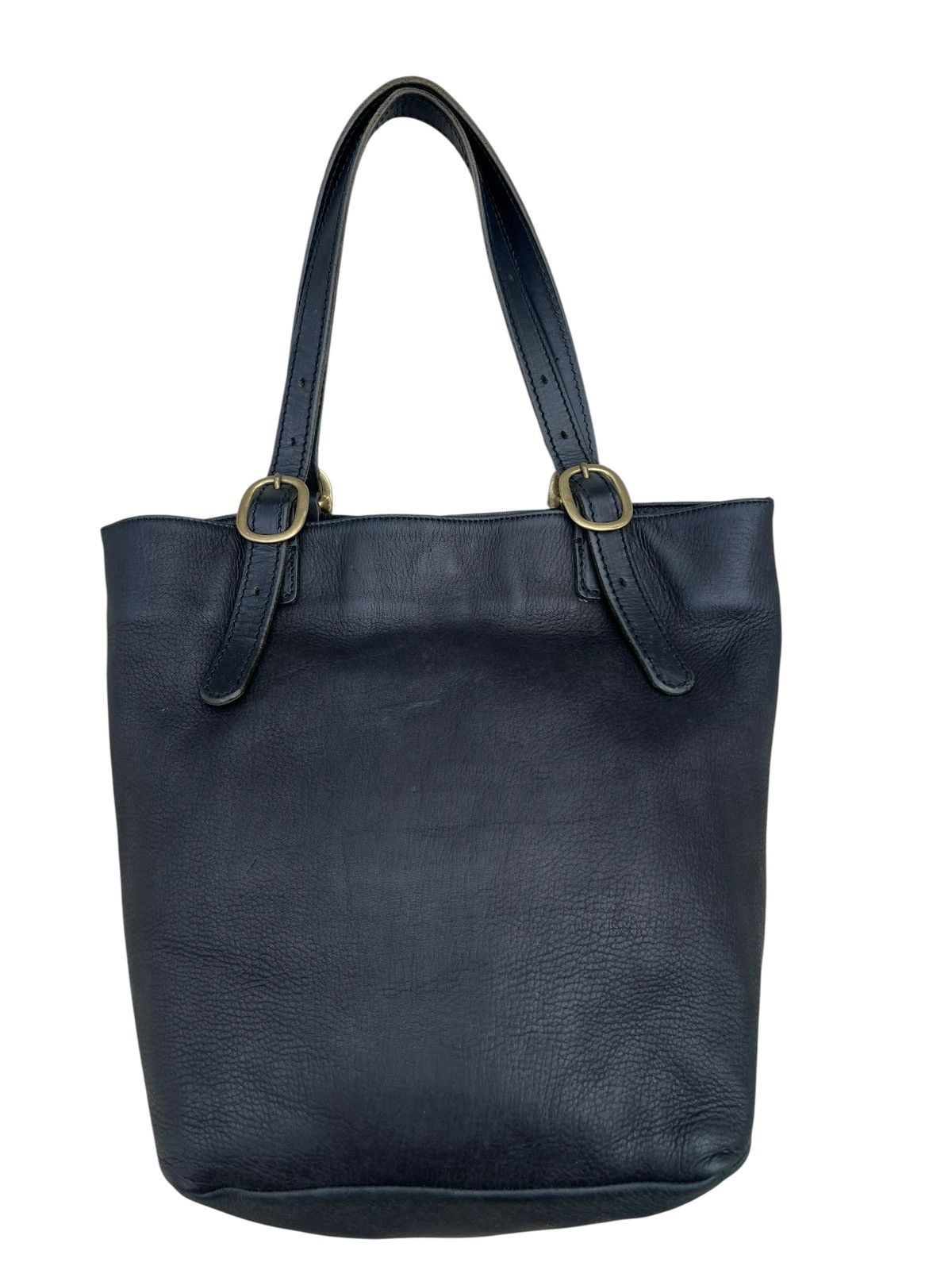 Leather Slow Motion Japan Patina Black Leather Tote Bag Size ONE SIZE - 1 Thumbnail