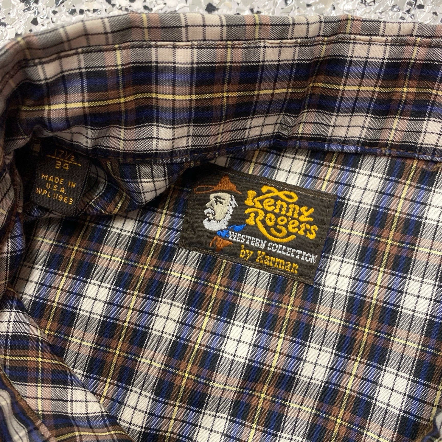 Vintage VINTAGE Kenny Rogers Western Plaid Pearl Snap Button Up Shirt 2XL Brown Cotton Long Sleeve Mens Regular Size 17.5 Size US XXL / EU 58 / 5 - 2 Thumbnail