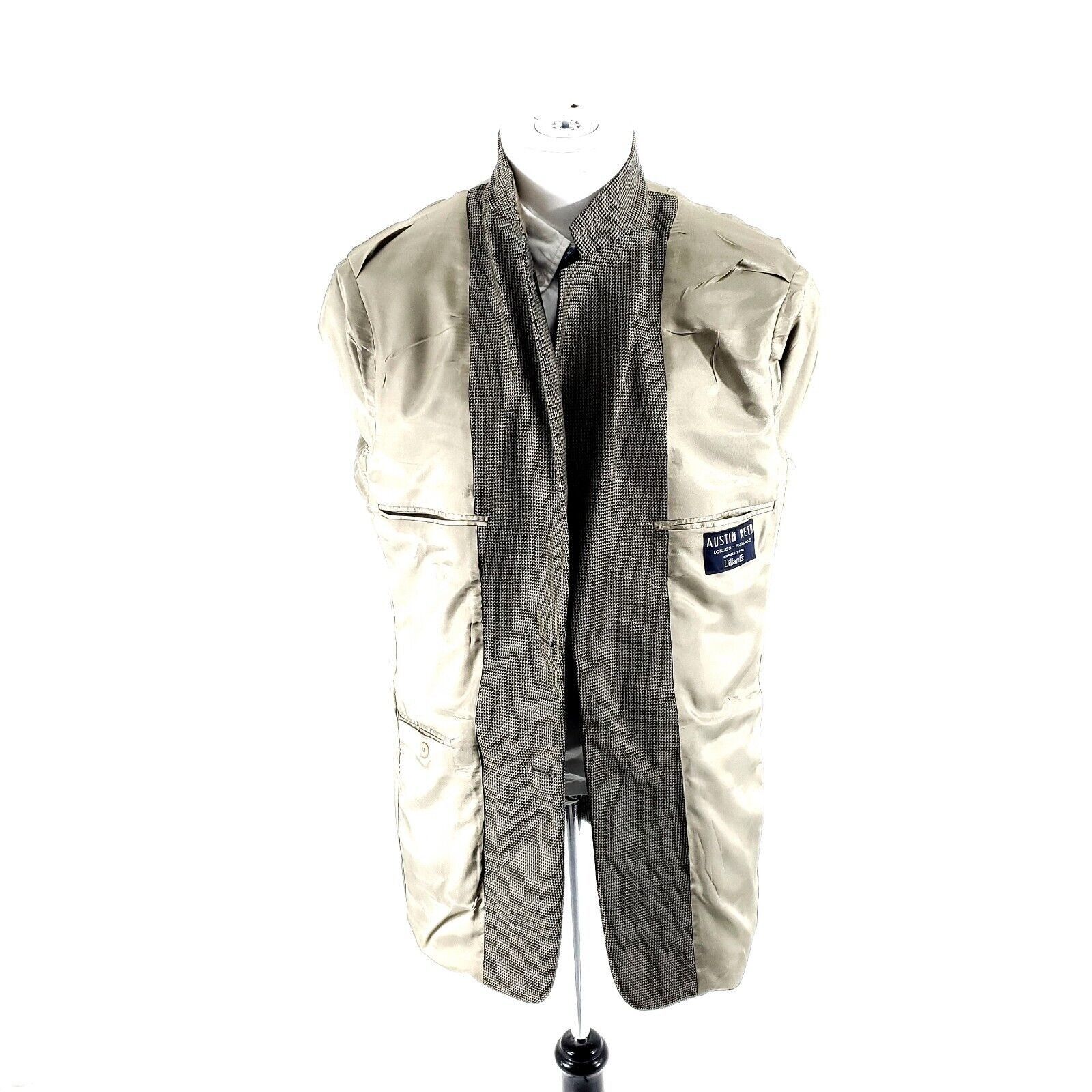 Austin Reed Austin Reed Heavy Textured Wool 2 Button Sport Coat 38R Blac Size 38R - 9 Thumbnail