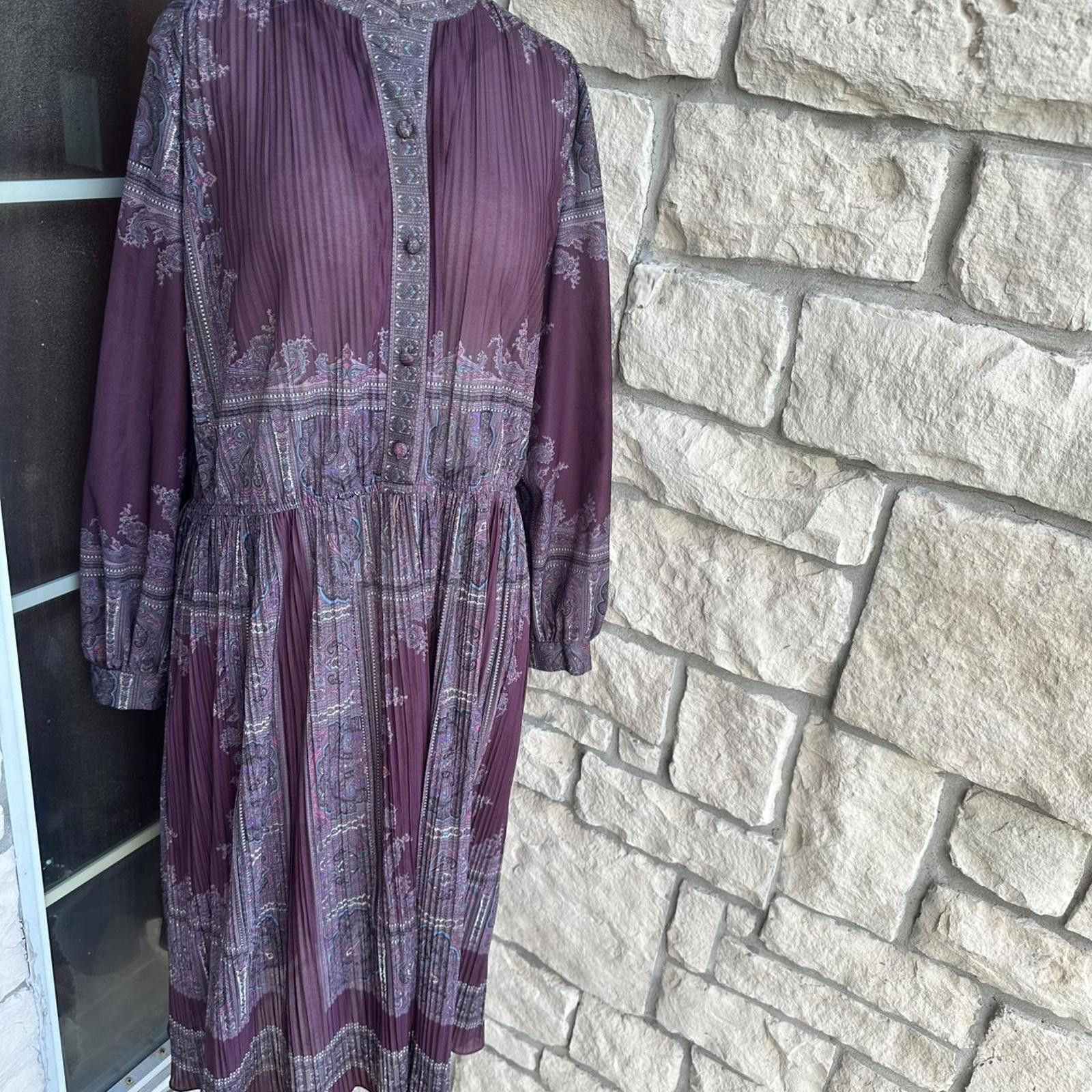 Other 70s purple paisley maxi dress #maxidress Size XL / US 12-14 / IT 48-50 - 1 Thumbnail