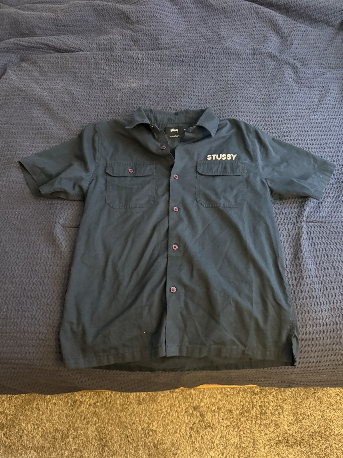 Stussy Stussy Burly Threads Black Button-Up Work Shirt Size US M / EU 48-50 / 2 - 1 Thumbnail