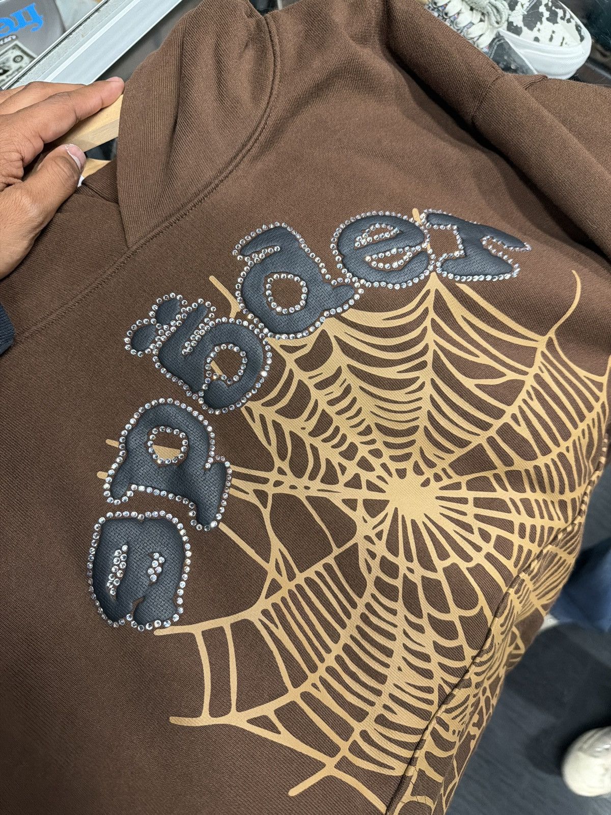 Sp5der Spider rhinestone web hoodie Size US M / EU 48-50 / 2 - 4 Thumbnail