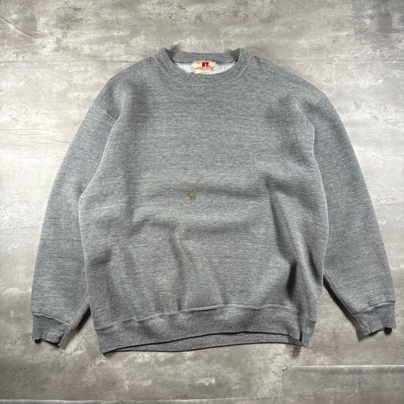 Russell Athletic Vintage 90s grey essential blank sweatshirt Size US XL / EU 56 / 4 - 7 Thumbnail