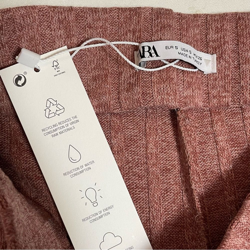Zara NWT New Zara Ribbed Knit Flare Pants Size S Size 28" / US 6 / IT 42 - 6 Thumbnail