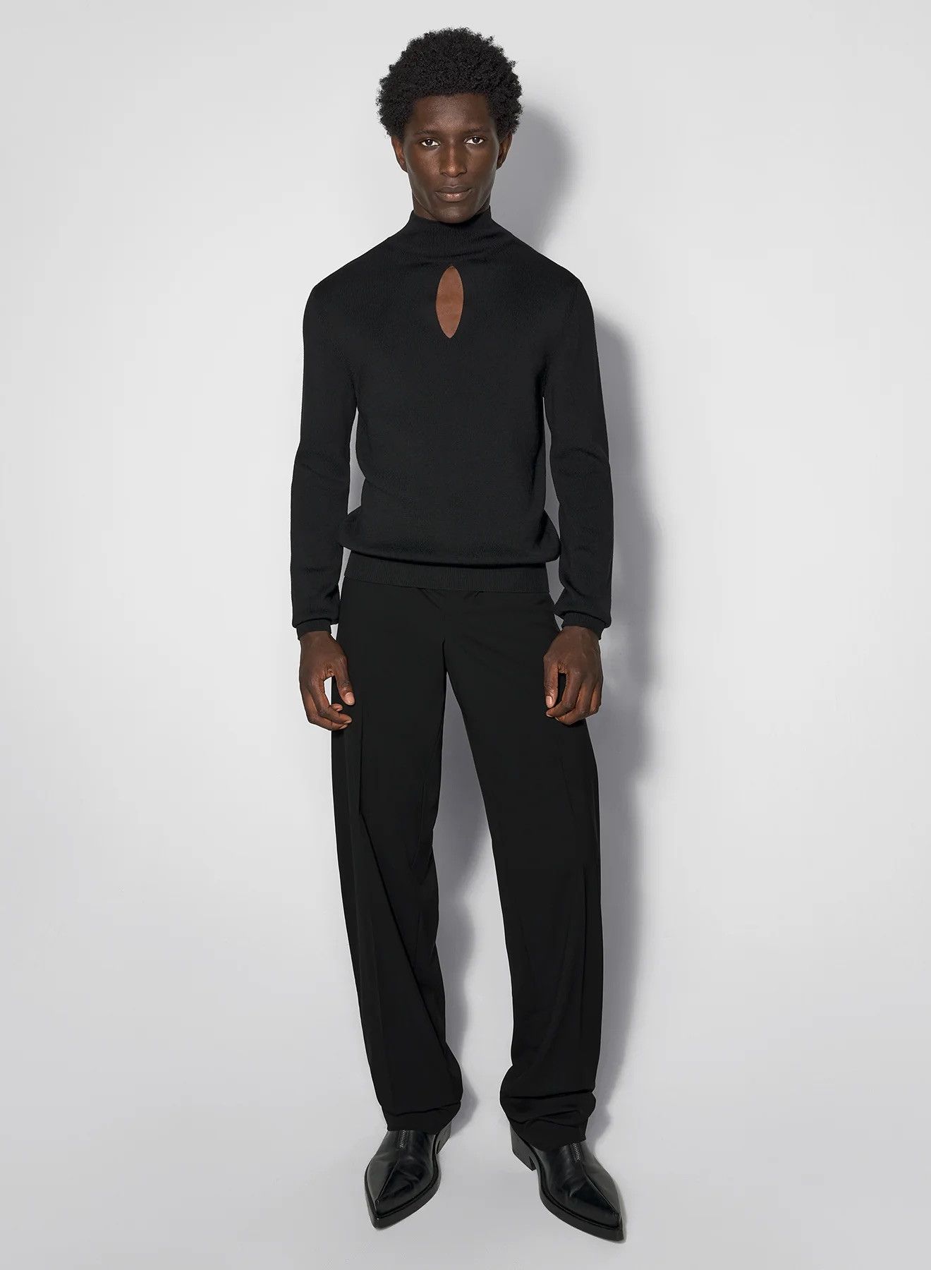 Mugler Mugler mens black cutout knit sweater Size US S / EU 44-46 / 1 - 7 Thumbnail
