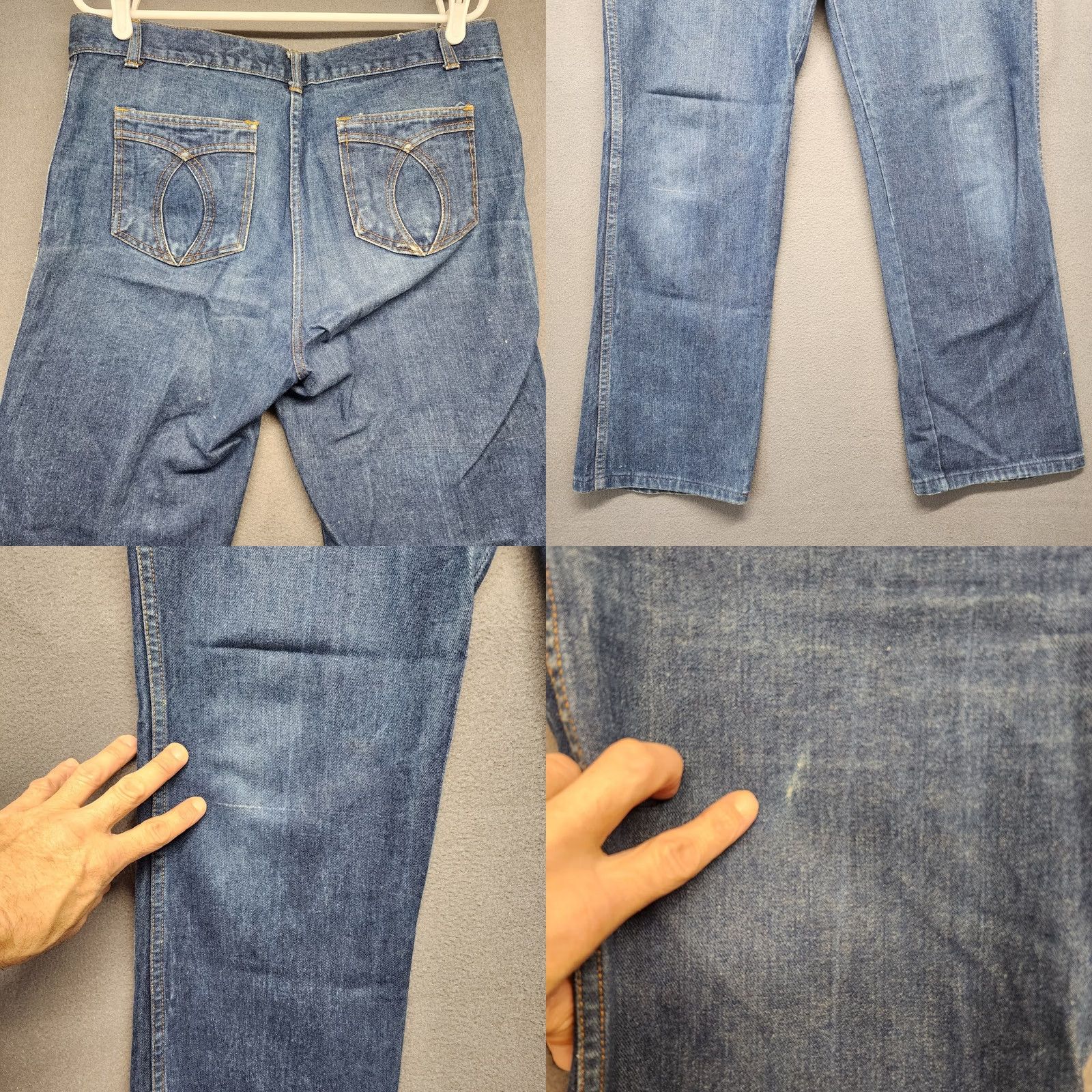 Fruit Of The Loom VINTAGE Fruit of the Loom Jeans 34x29 Blue Denim 80s Tagged Mens 36 Womens 15 Straight Jeans Mens Womens Blue Denim Size 24" / US 00 / IT 34 - 9 Thumbnail