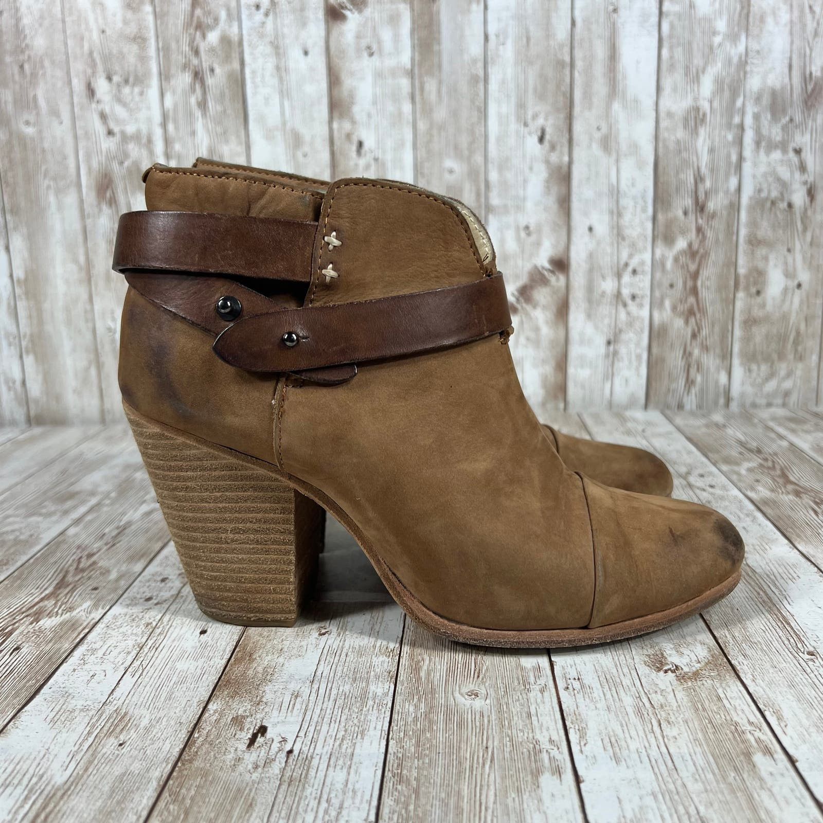 Rag and Bone Harrow warm brown leather boots womens