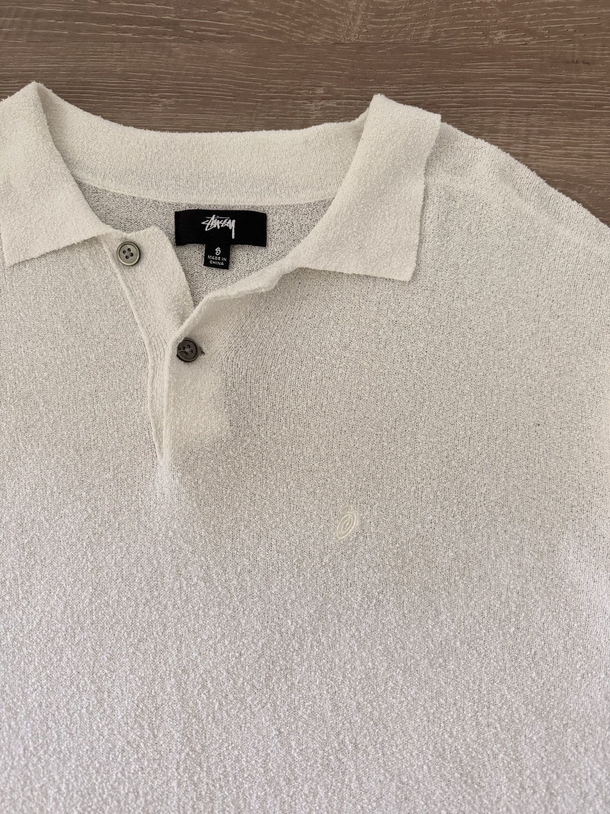 Stussy Cream Terry Cloth Beach Polo Collared Shirt Tee Size US S / EU 44-46 / 1 - 2 Thumbnail