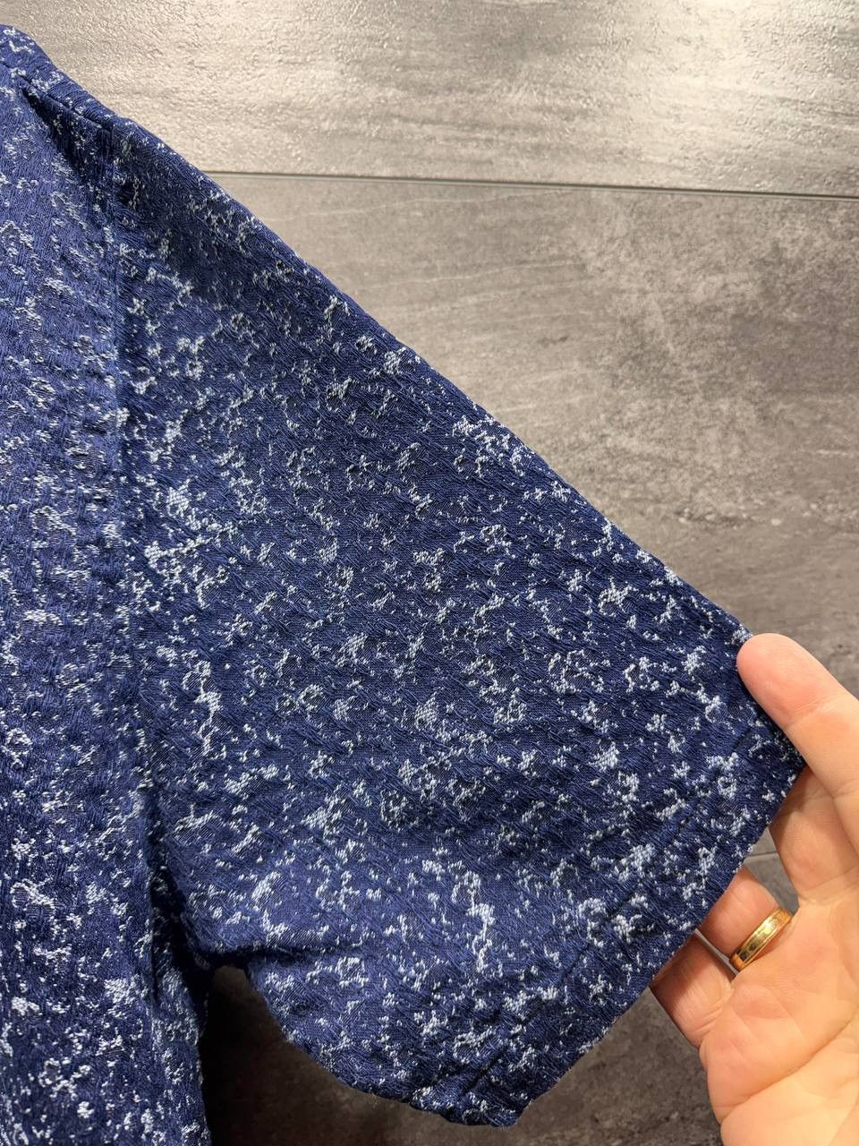 Our Legacy Our Legacy Blue Textured Cotton Men’s T-Shirt Size US L / EU 52-54 / 3 - 10 Thumbnail