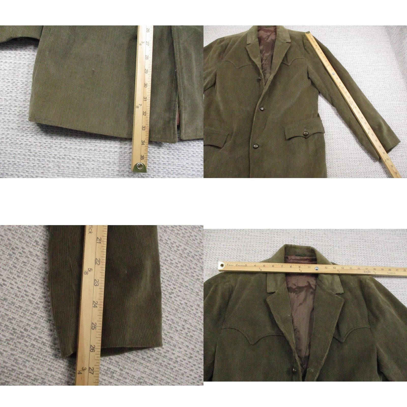 Vintage VINTAGE Pioneer Wear Jacket Mens 42L Corduroy Western Sport Coat Long Green Olive Brown 70s Mens Size US XS / EU 42 / 0 - 8 Thumbnail