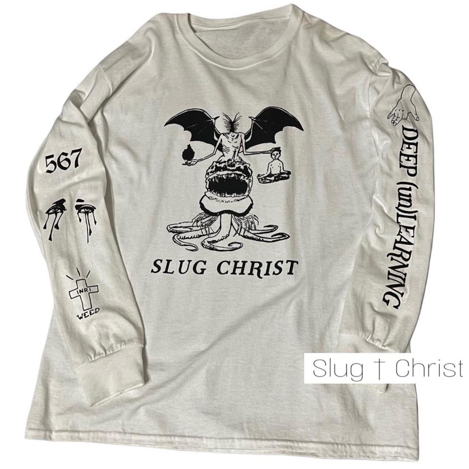 Other Slug christ "TRUE FACE OF GOD" white longsleeve Size US L / EU 52-54 / 3 - 1 Thumbnail