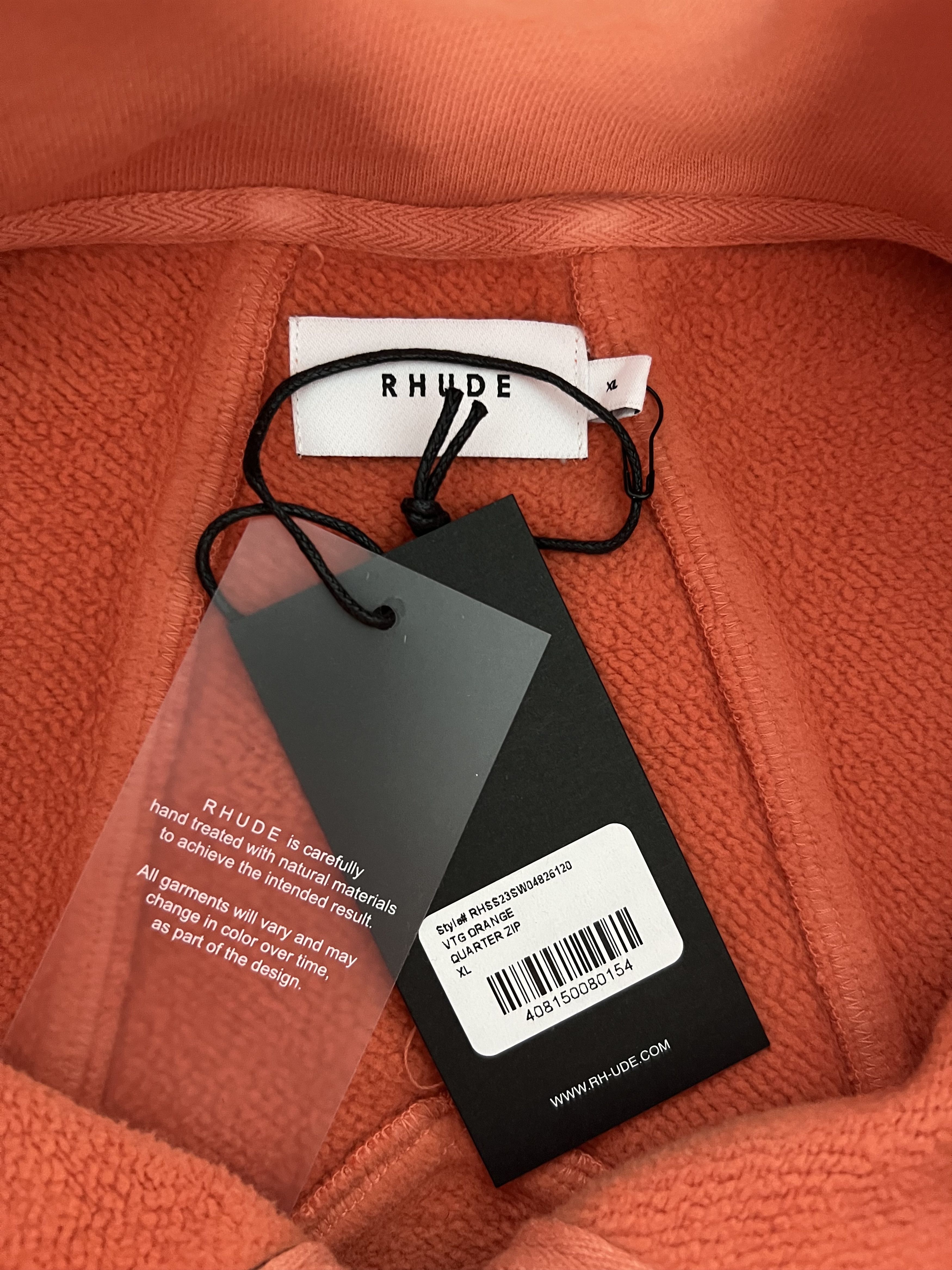 Rhude Rhude Logo Quarter Zip Sweatshirt in Vintage Orange Size US XL / EU 56 / 4 - 8 Thumbnail