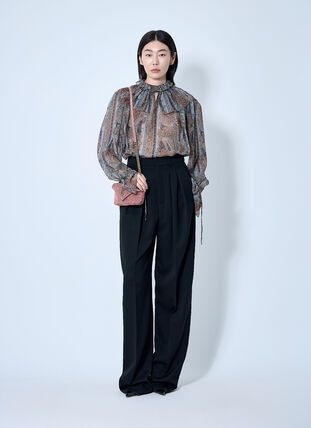 Saint Laurent Paris o1la1rc1a0226 819584 Blouse in Paisley Silk Georgette Size S / US 4 / IT 40 - 2 Thumbnail