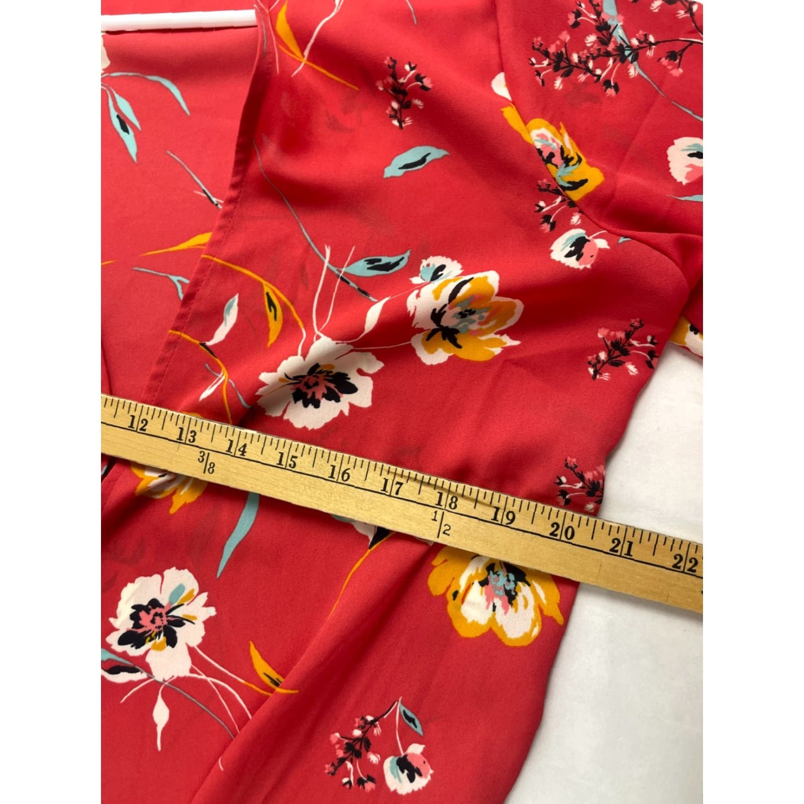 Vintage Maurices Sweater Women’s Medium Floral Redish Pink Kimono Open Cardigan Modern Fall Winter Spring Casual Womens Size M / US 6-8 / IT 42-44 - 6 Thumbnail