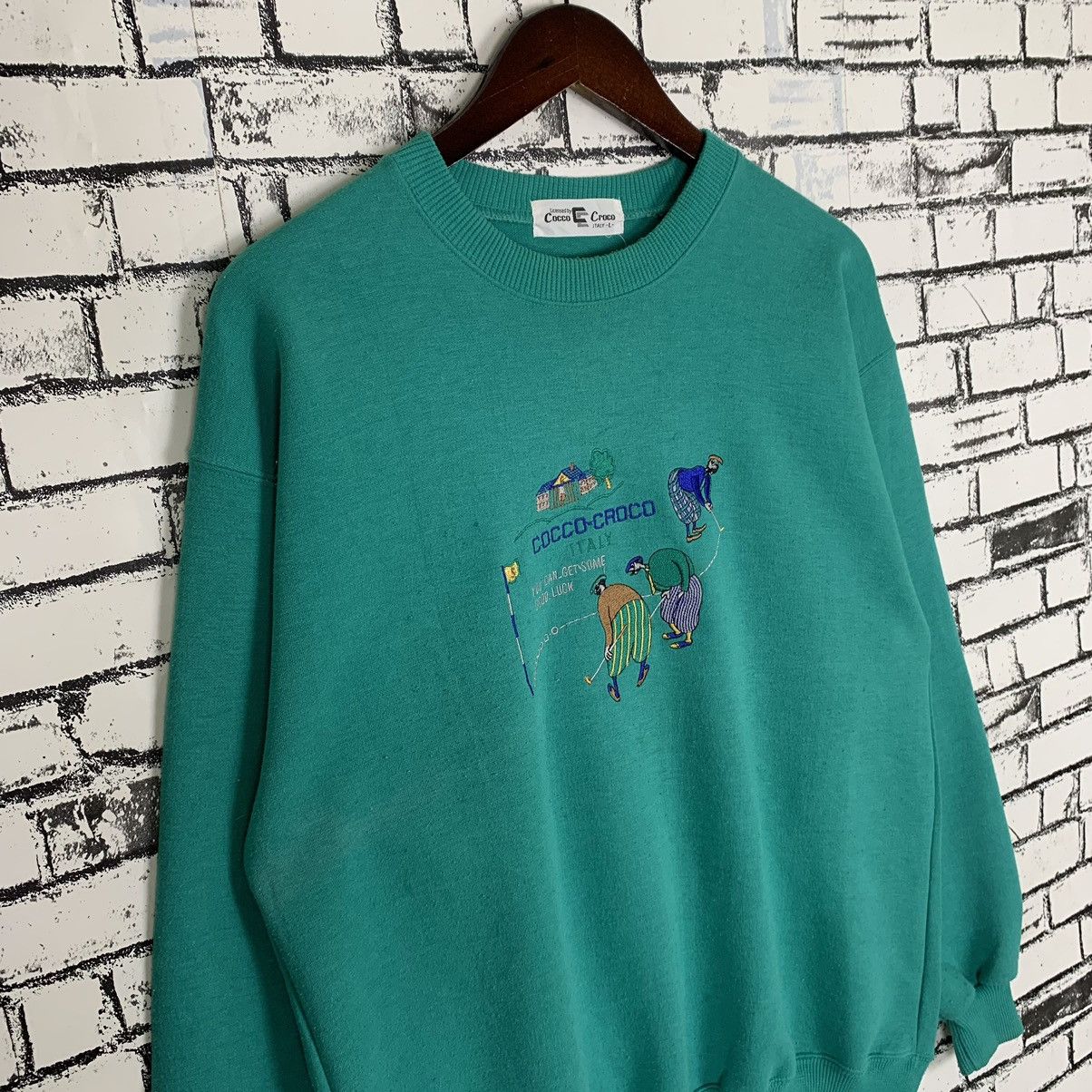 Vintage Vintage 90s Cocco Croco Designer Embroidered Sweatshirt Size US L / EU 52-54 / 3 - 4 Thumbnail
