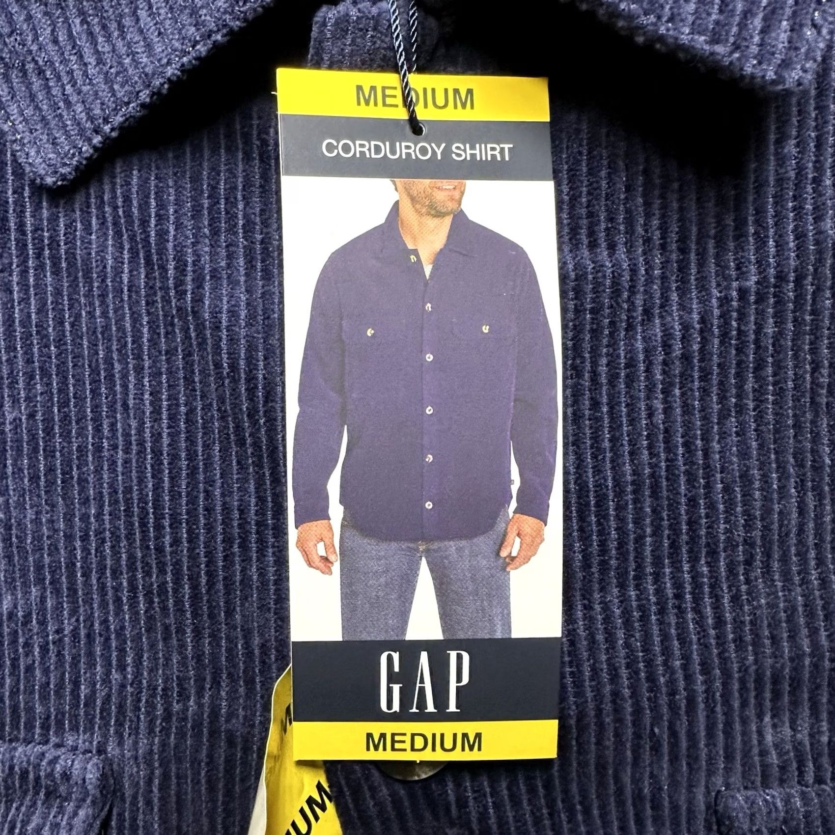Gap GAP Shirt Mens Medium Eclipse Blue Button Up Corduroy Long Sleeve Size US M / EU 48-50 / 2 - 4 Thumbnail