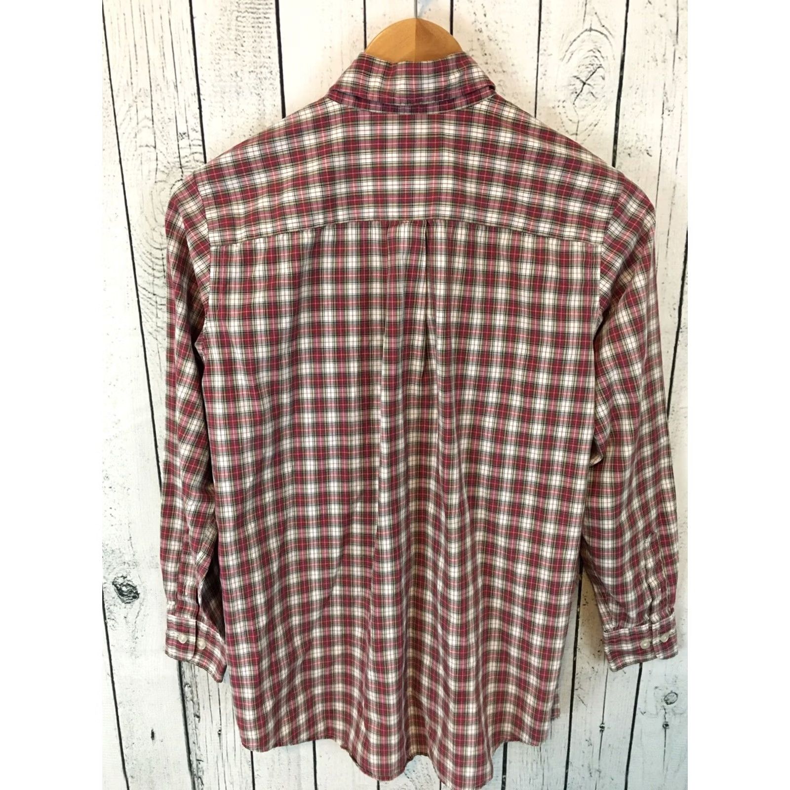 Lands' End Lands' End Plaid Button-Up Blouse Women's 4 Regular Red Long Sleeve Shirt Size S / US 4 / IT 40 - 3 Thumbnail