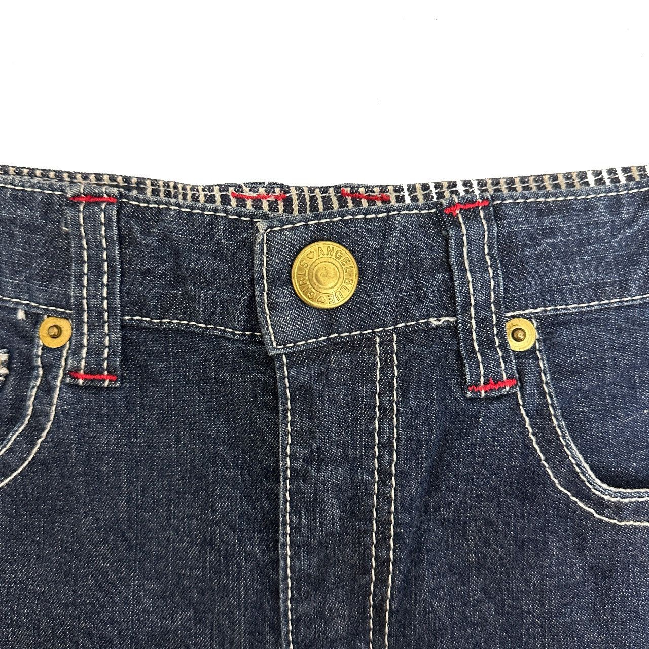 Angel Blue × Hysteric Glamour × Japanese Brand Angel Blue Denim Patchwork Asymmetrical Mini Skirt Size 26" / US 2 / IT 38 - 6 Thumbnail