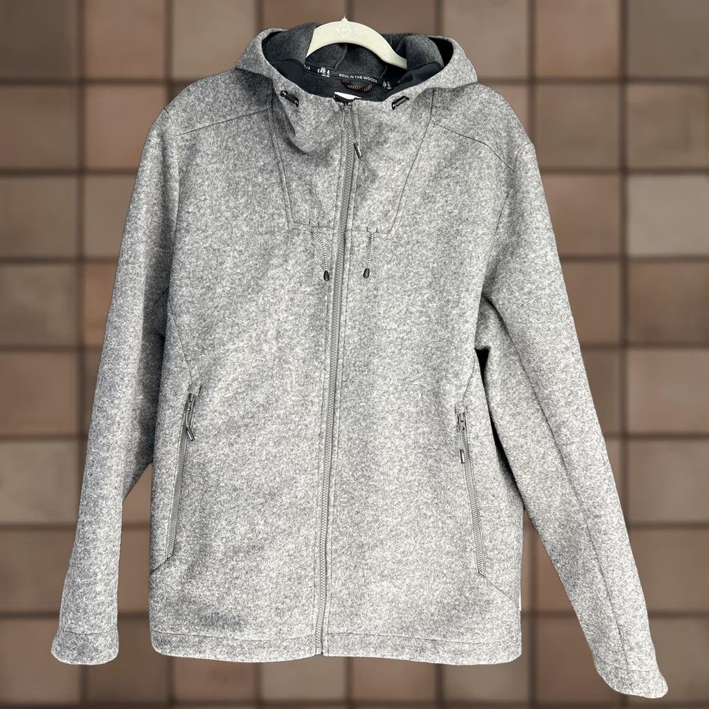 Vintage Maloja Mens Wool Hooded Full Zip Jacket XL Gray Windbreaker Mens Size US XL / EU 56 / 4 - 1 Thumbnail