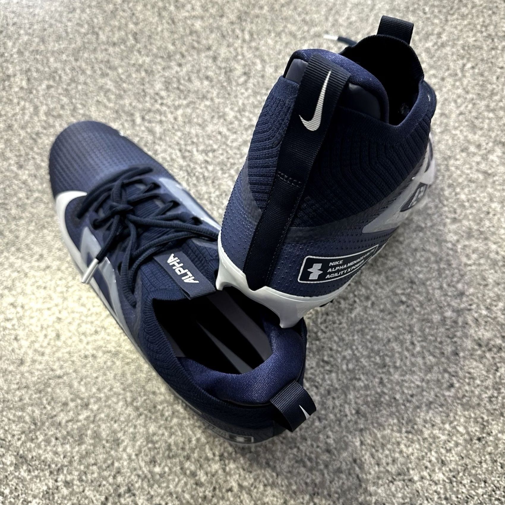 Nike Nike Alpha Menace Elite Football Cleats Mens 16 Navy White Black FZ7701-400 Size US 15 / EU 48 - 5 Thumbnail