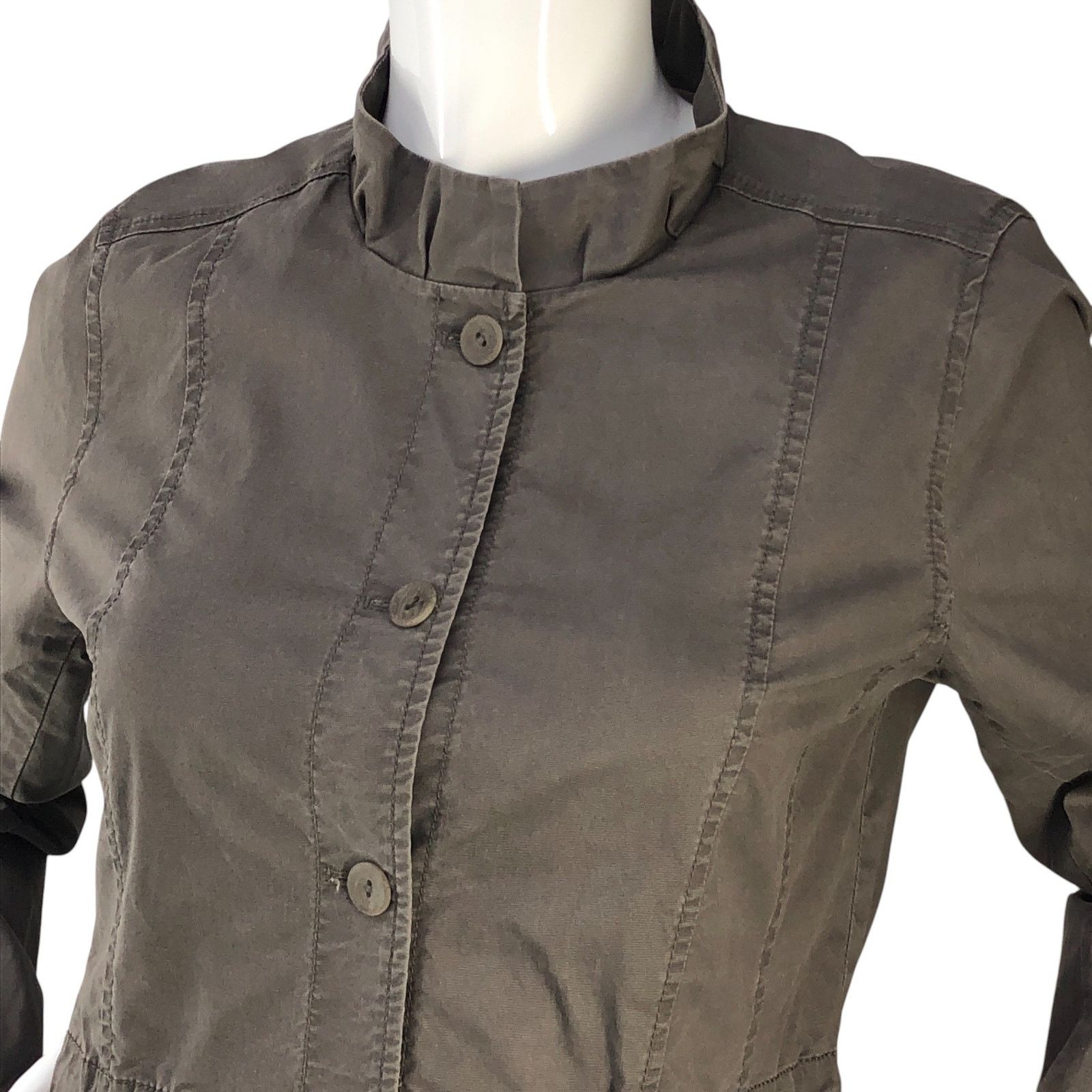 Eileen Fisher Eileen Fisher Size S Shacket Ruffle Collar Utility TINY FLAW Size S / US 4 / IT 40 - 2 Thumbnail