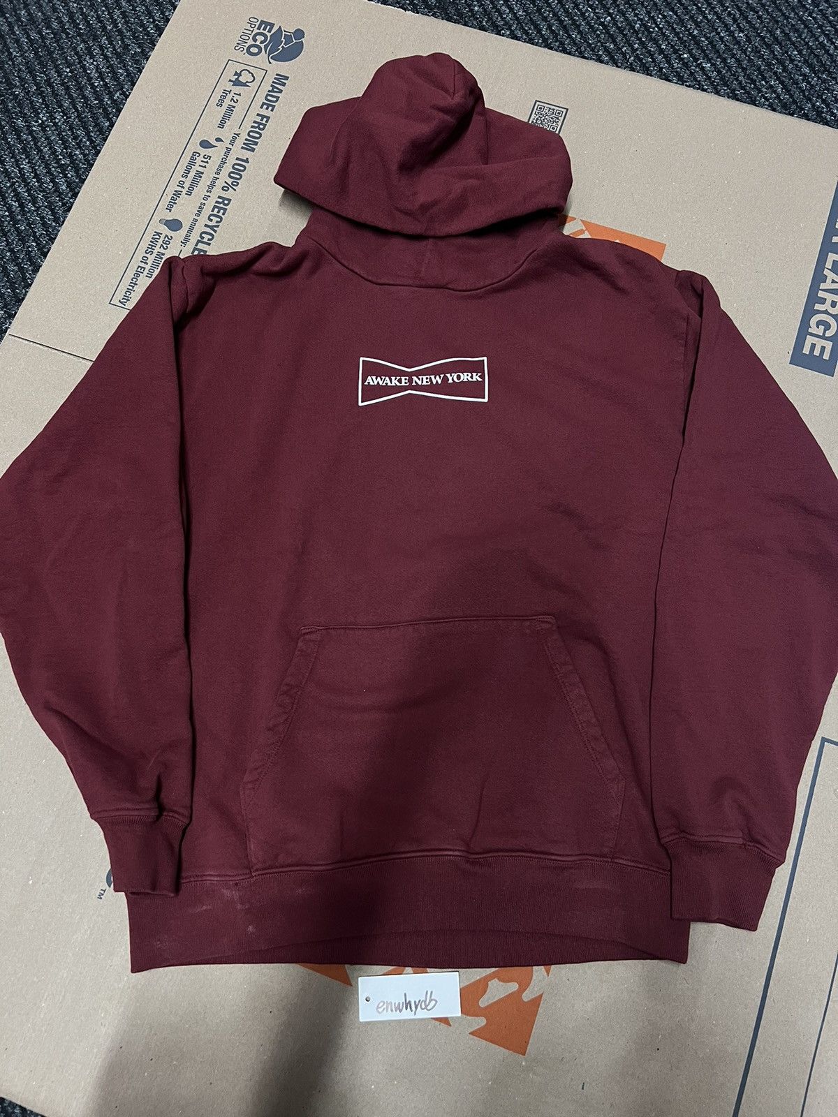 Awake Awake NY / Wasted Youth logo hoodie - Burgundy | Grailed