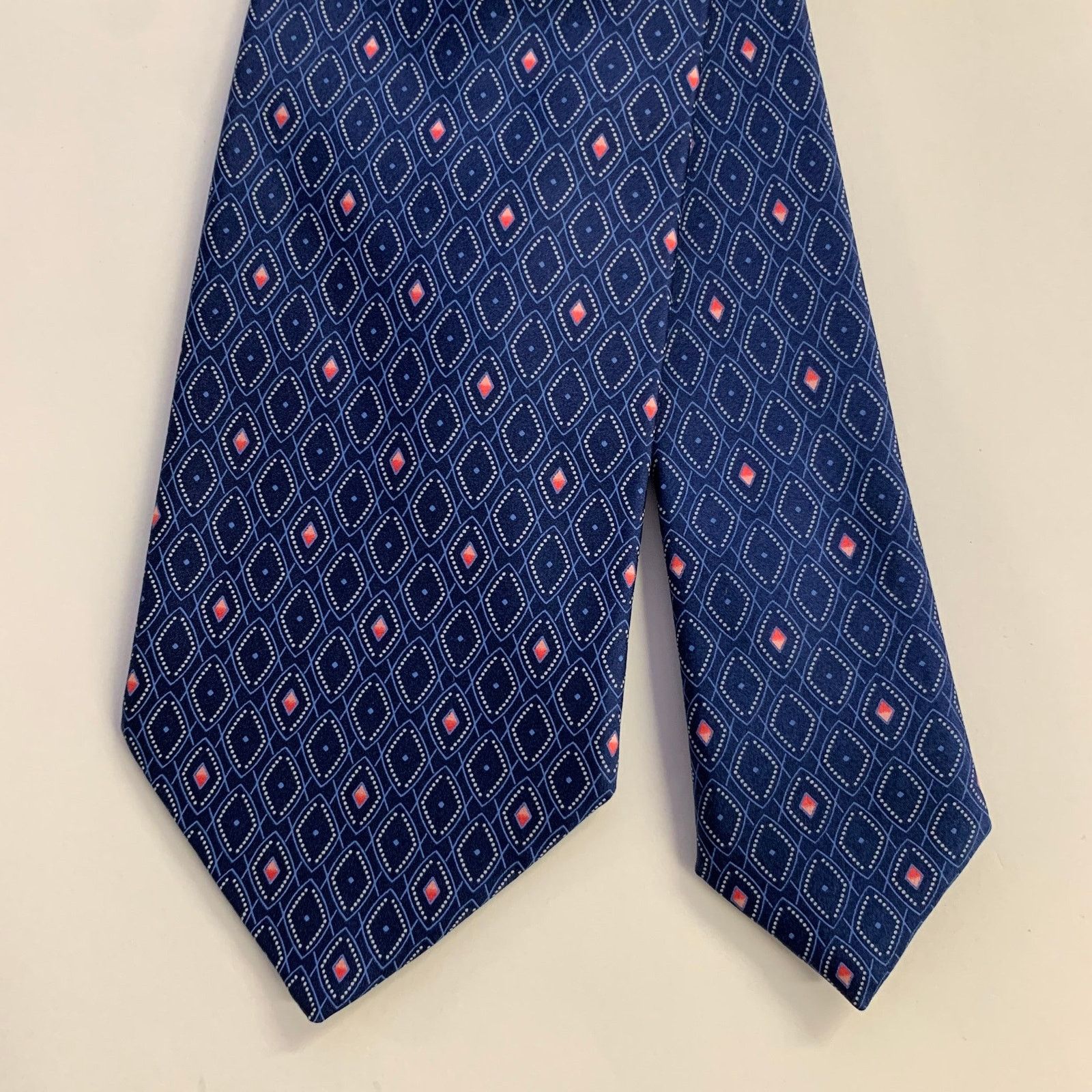 Brioni BRIONI Blue White Geometric Silk Tie Size ONE SIZE - 1 Thumbnail