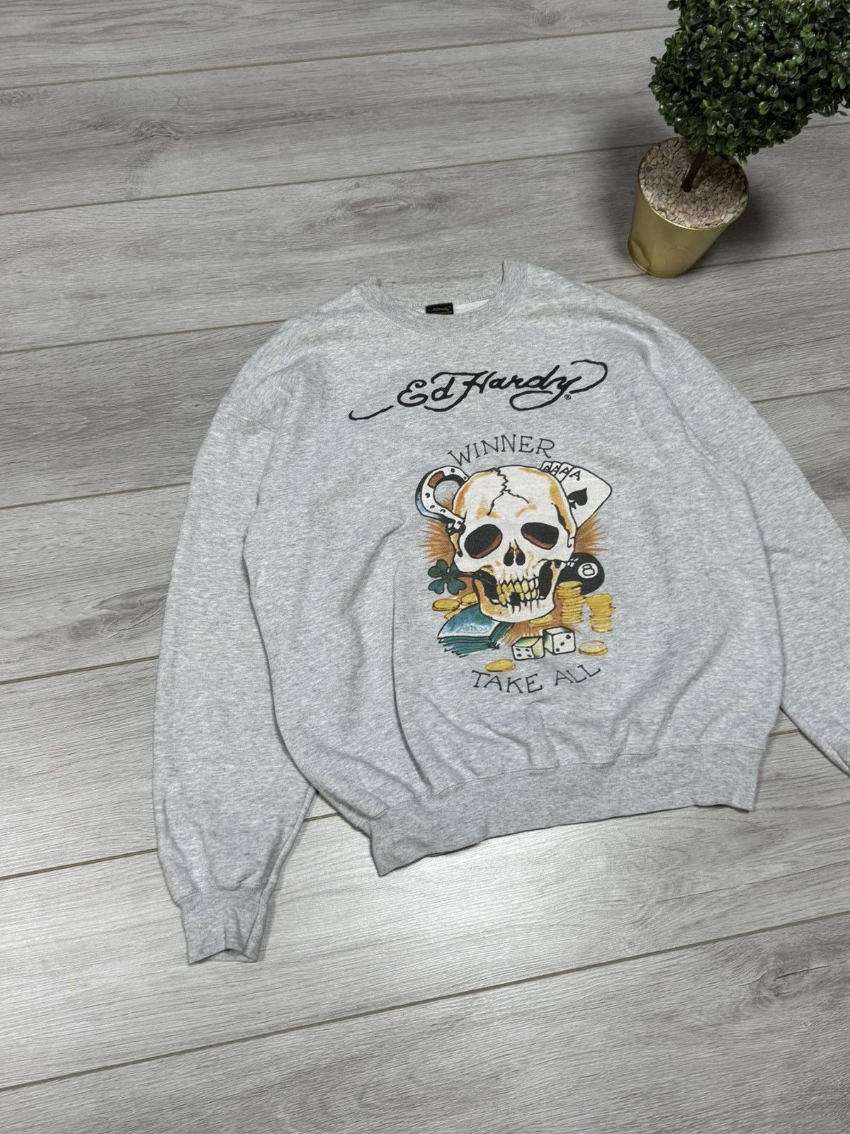Ed Hardy Ed Hardy vintage skull big logo winner take all sweatshirt Size US L / EU 52-54 / 3 - 1 Thumbnail