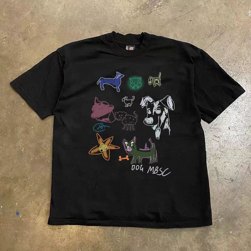 Japanese Brand × Vintage Street Short Sleeve T-Shirt Black Loose Printed Graphic Size US L / EU 52-54 / 3 - 2 Thumbnail