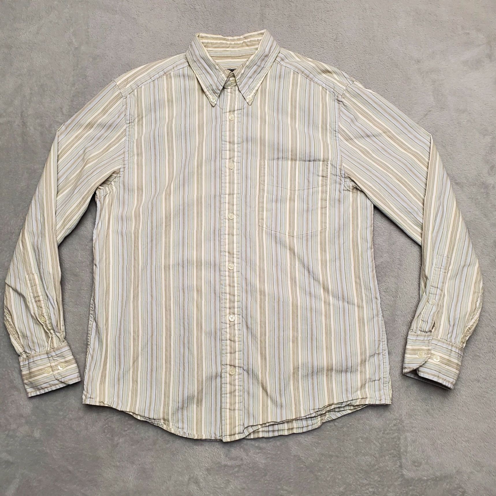 Eddie Bauer Eddie Bauer Shirt Men M Blue Green Striped 100% Cotton Long Sleeve Casual Size US M / EU 48-50 / 2 - 2 Thumbnail