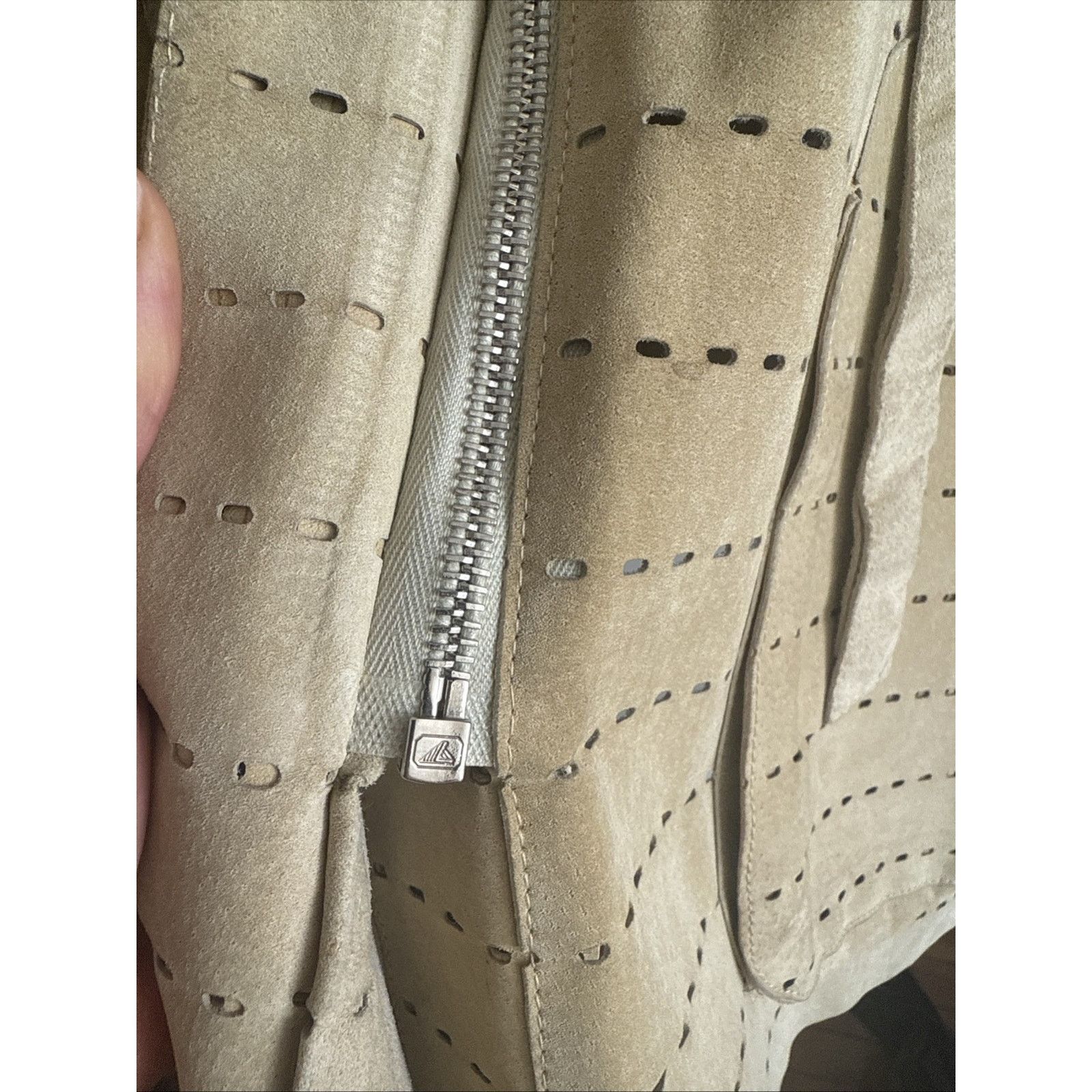 Fendi Fendi Perforated Suede Monogram Leather Unisex Jacket Size L / US 10 / IT 46 - 4 Thumbnail