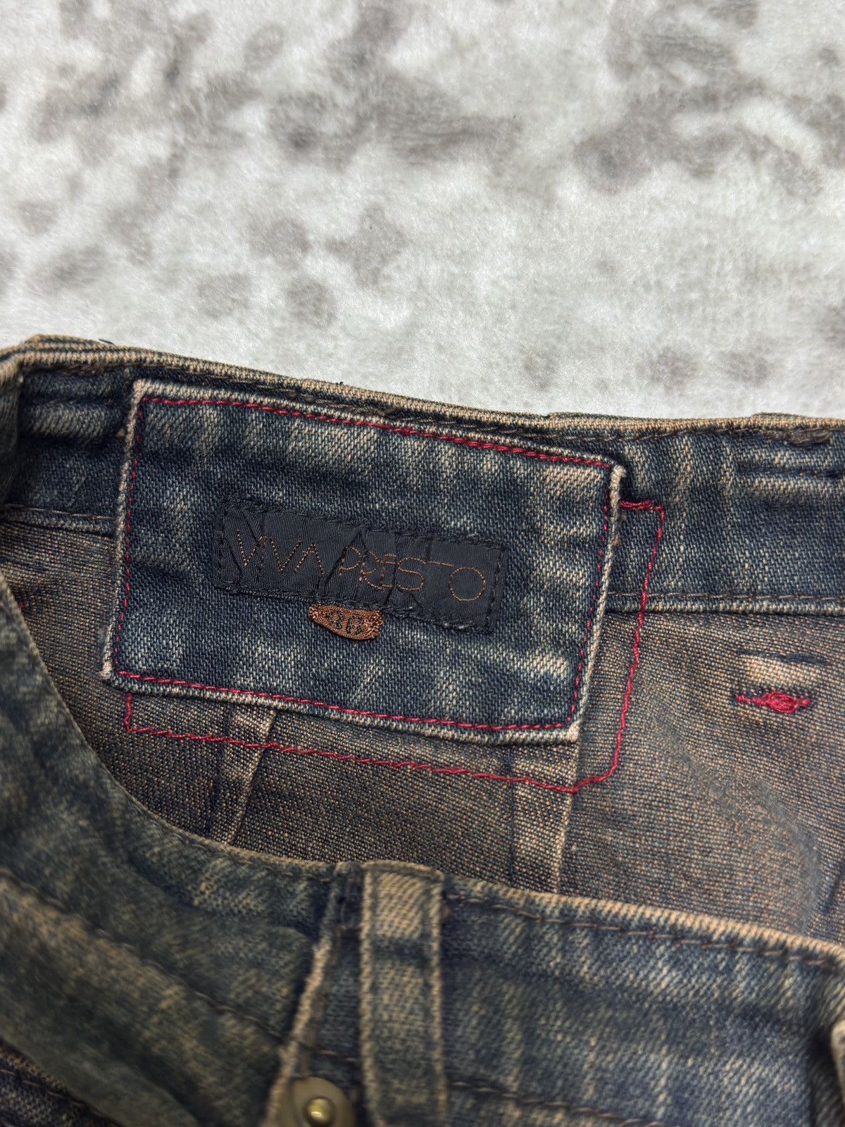 Japanese Brand VIVA PRESTO RECONSTRUCTED FLARED DENIM Size 26" / US 2 / IT 38 - 8 Thumbnail