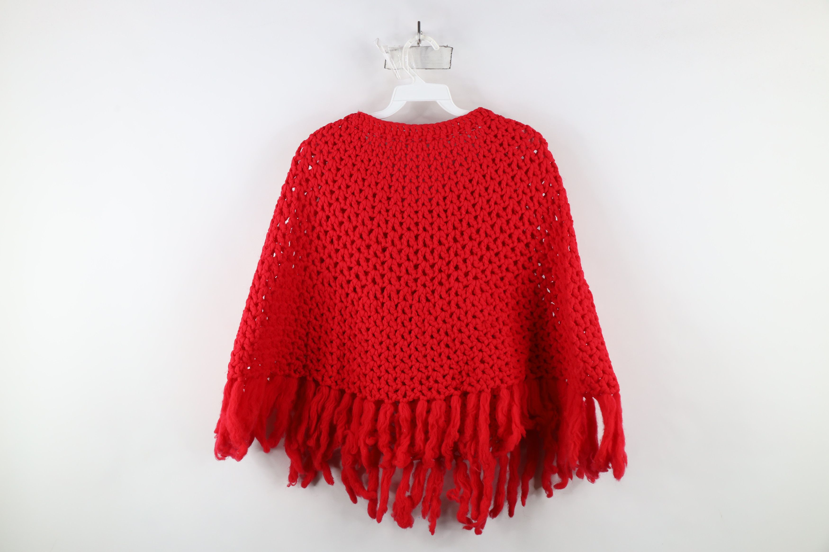 Vintage Vintage 60s 70s Streetwear Fringed Poncho Sweater USA Size ONE SIZE - 8 Thumbnail