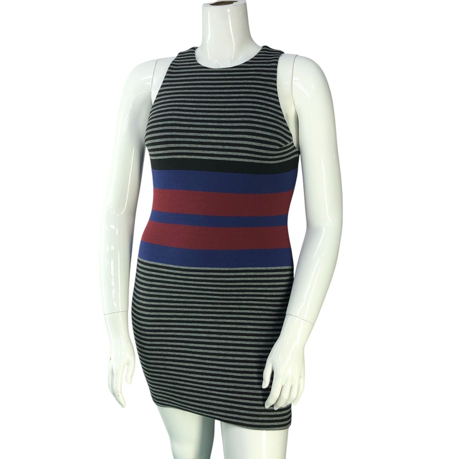 Amanda Uprichard Size M Dress Knit Bodycon Sleeveless Stripe