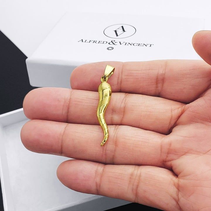 Other Italian Horn Corno Evil Eye Charm Pendant in 14k Yellow Gold Size ONE SIZE - 3 Thumbnail