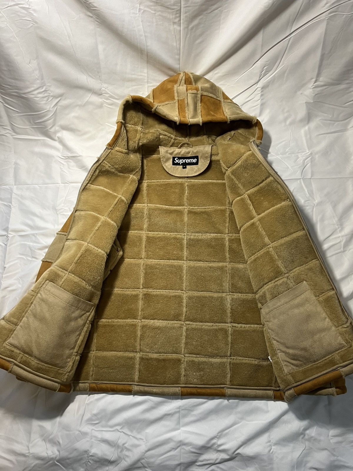 Supreme Supreme 2020 Faux Suede Patchwork Hooded Jacket Brown Size M Size US M / EU 48-50 / 2 - 4 Thumbnail