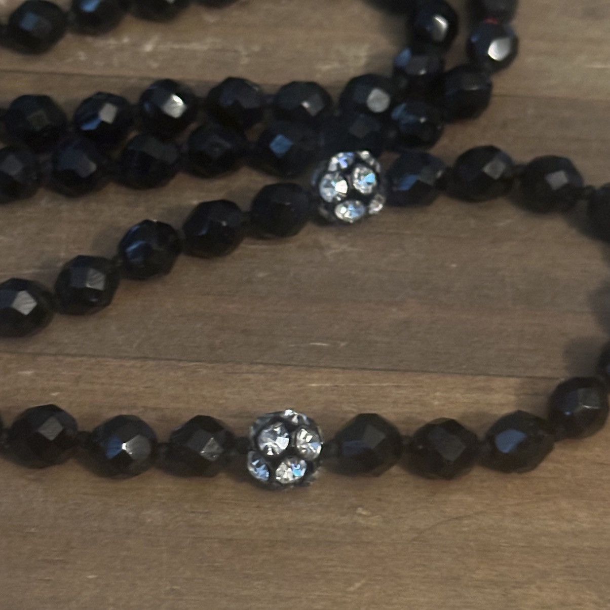 Vintage Vintage long black glass bead necklace Size ONE SIZE - 3 Thumbnail