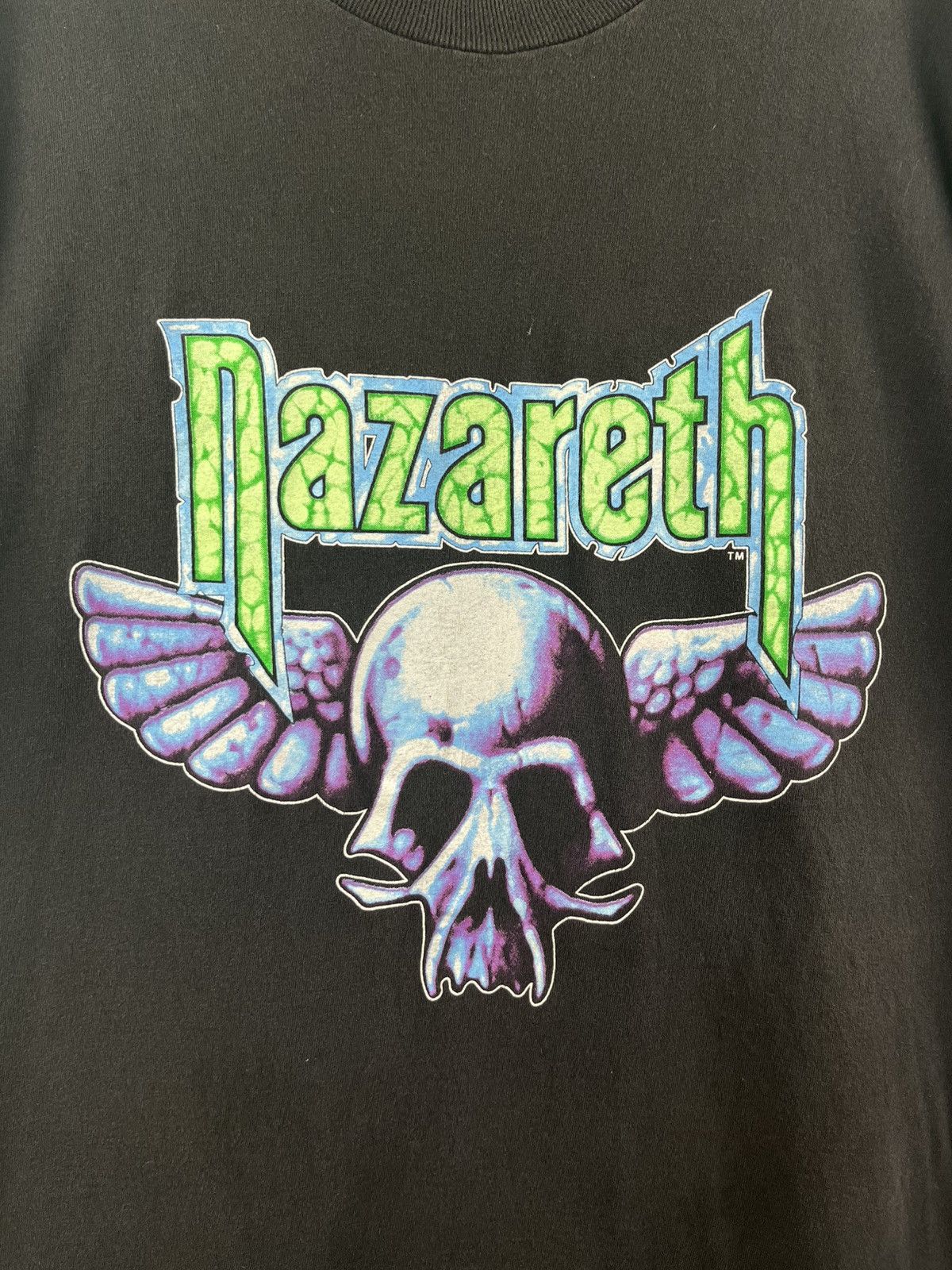 Other vintage 90s Nazareth skull logo T shirt Single stitch Rare Size US XL / EU 56 / 4 - 2 Thumbnail