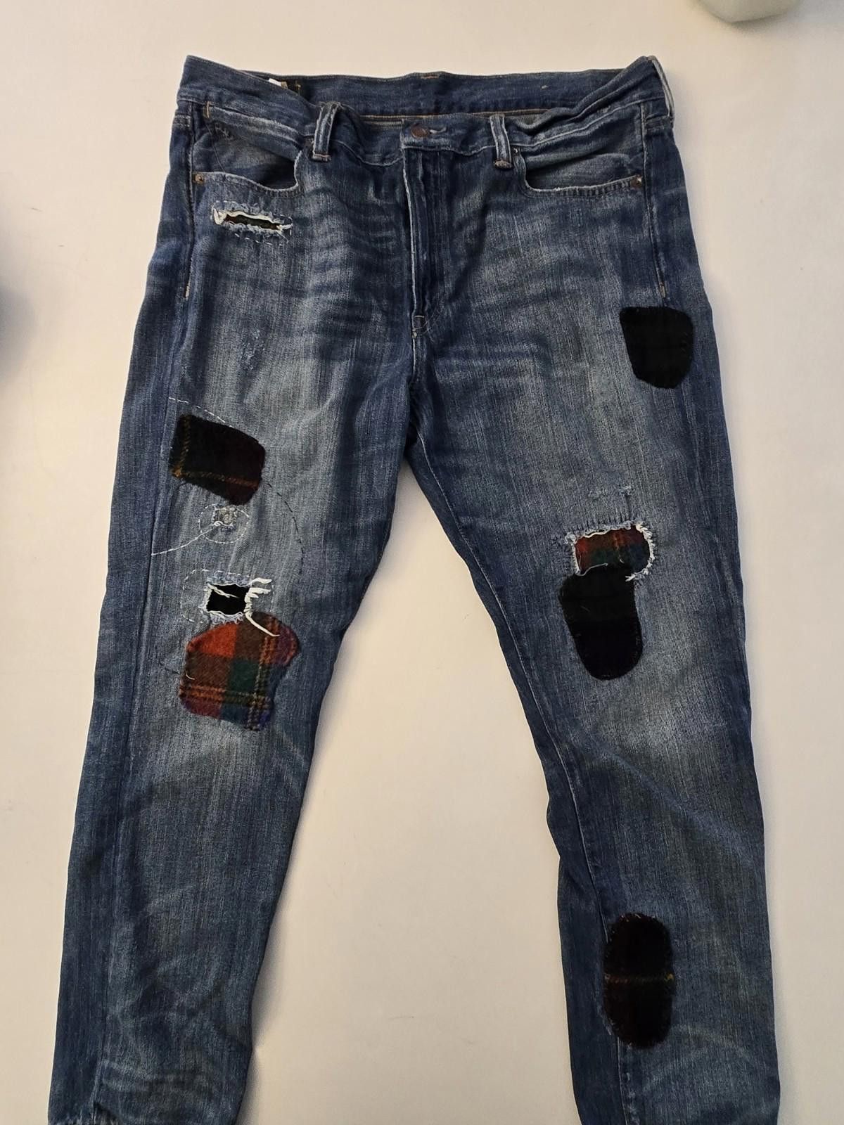 Polo Ralph Lauren Polo Ralph Lauren Jeans Blue Patchwork Denim Astor Slim 31 Size US 31 - 1 Thumbnail