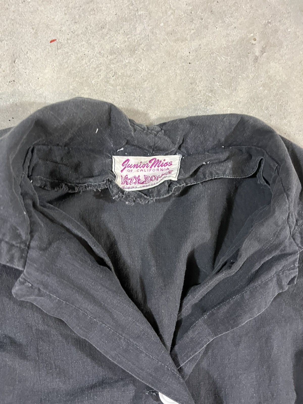 Vintage Vintage 40s-50s Black Button Up Shirt Size XS / US 0-2 / IT 36-38 - 3 Thumbnail