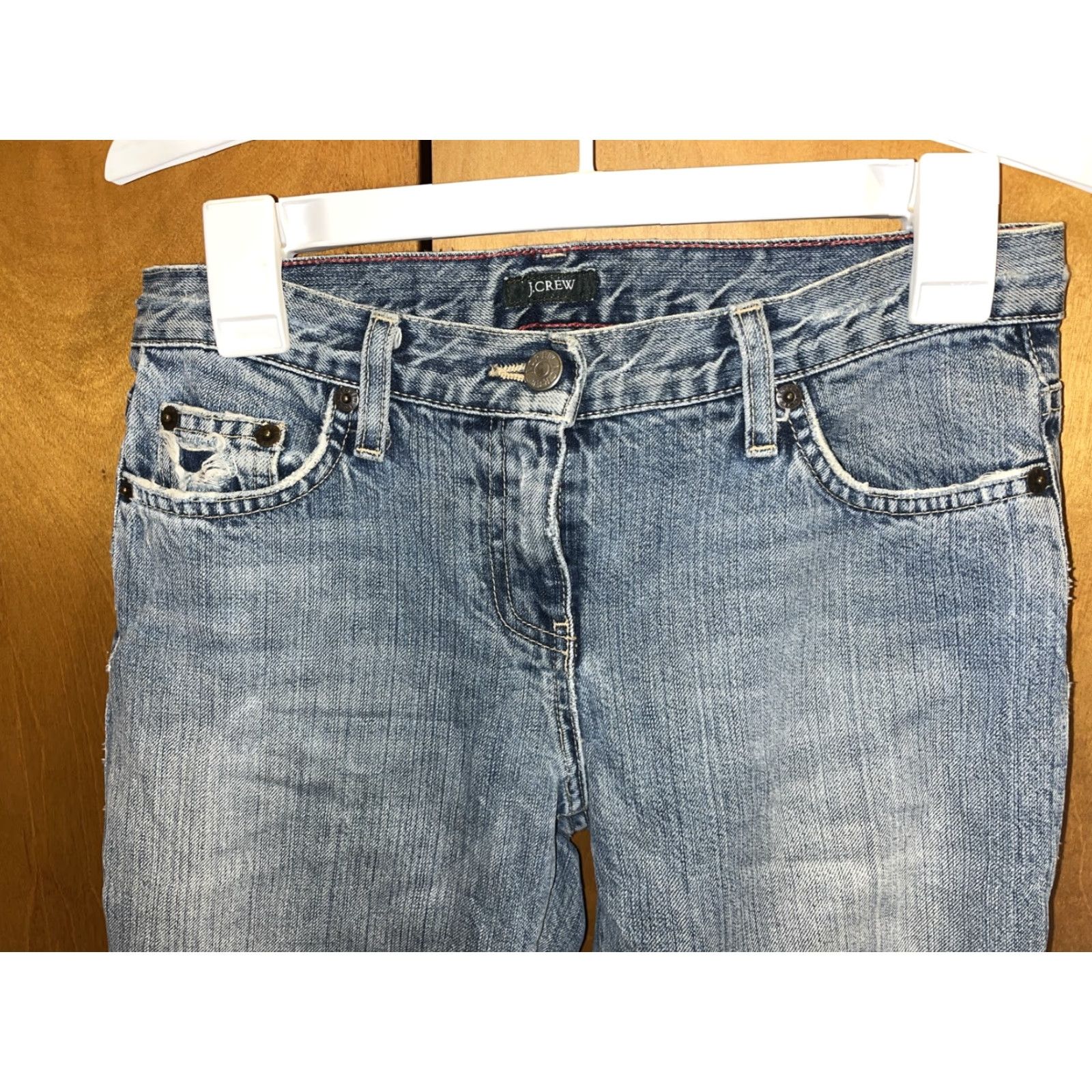 J.Crew VINTAGE J.CREW Cropped Jeans Women Size 4P Petite Blue 90s Boho Festival Retro Size 27" / US 4 / IT 40 - 2 Thumbnail