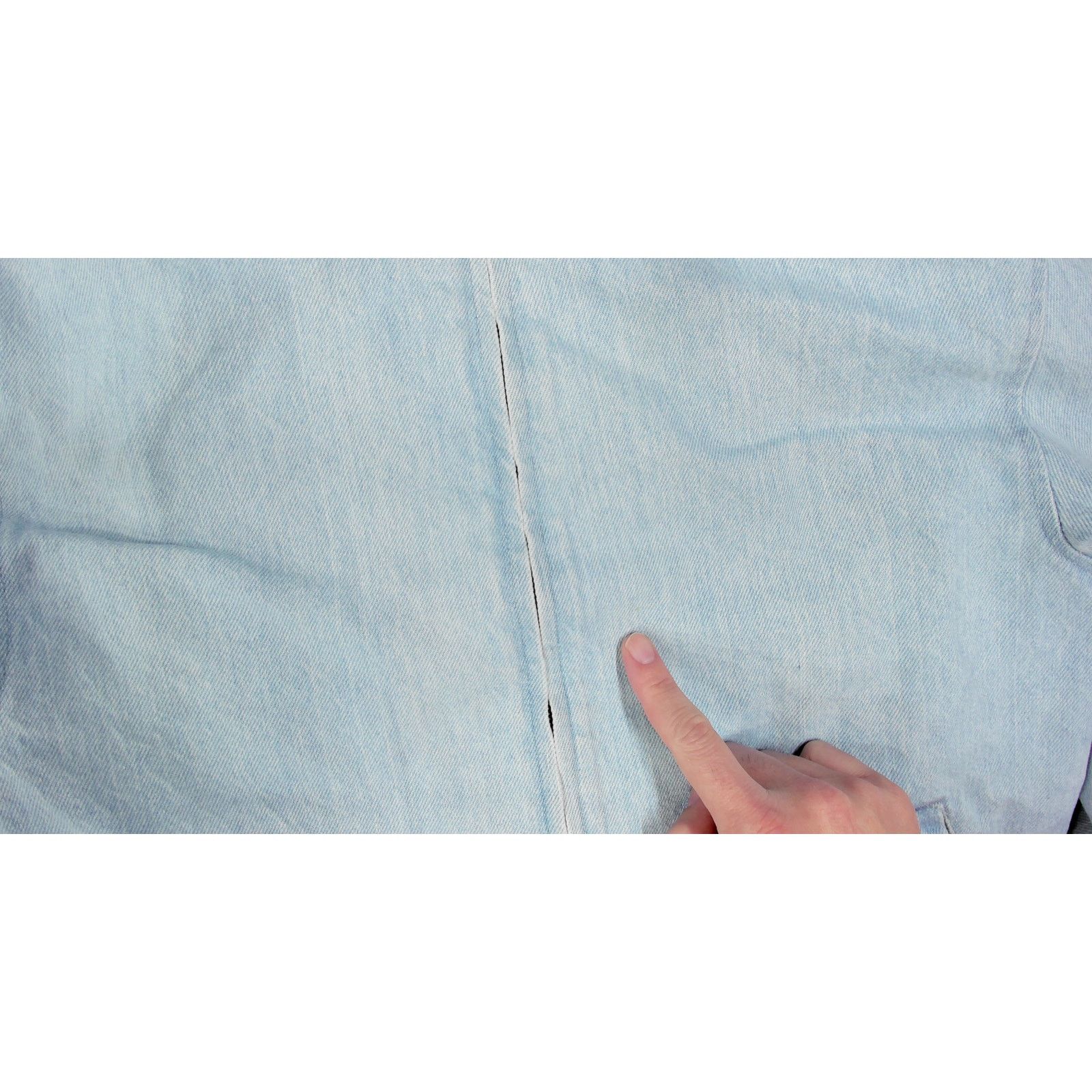 Vintage 0s Vintage Light Wash Denim Boxy Cropped Bomber Jacket Size US L / EU 52-54 / 3 - 10 Thumbnail