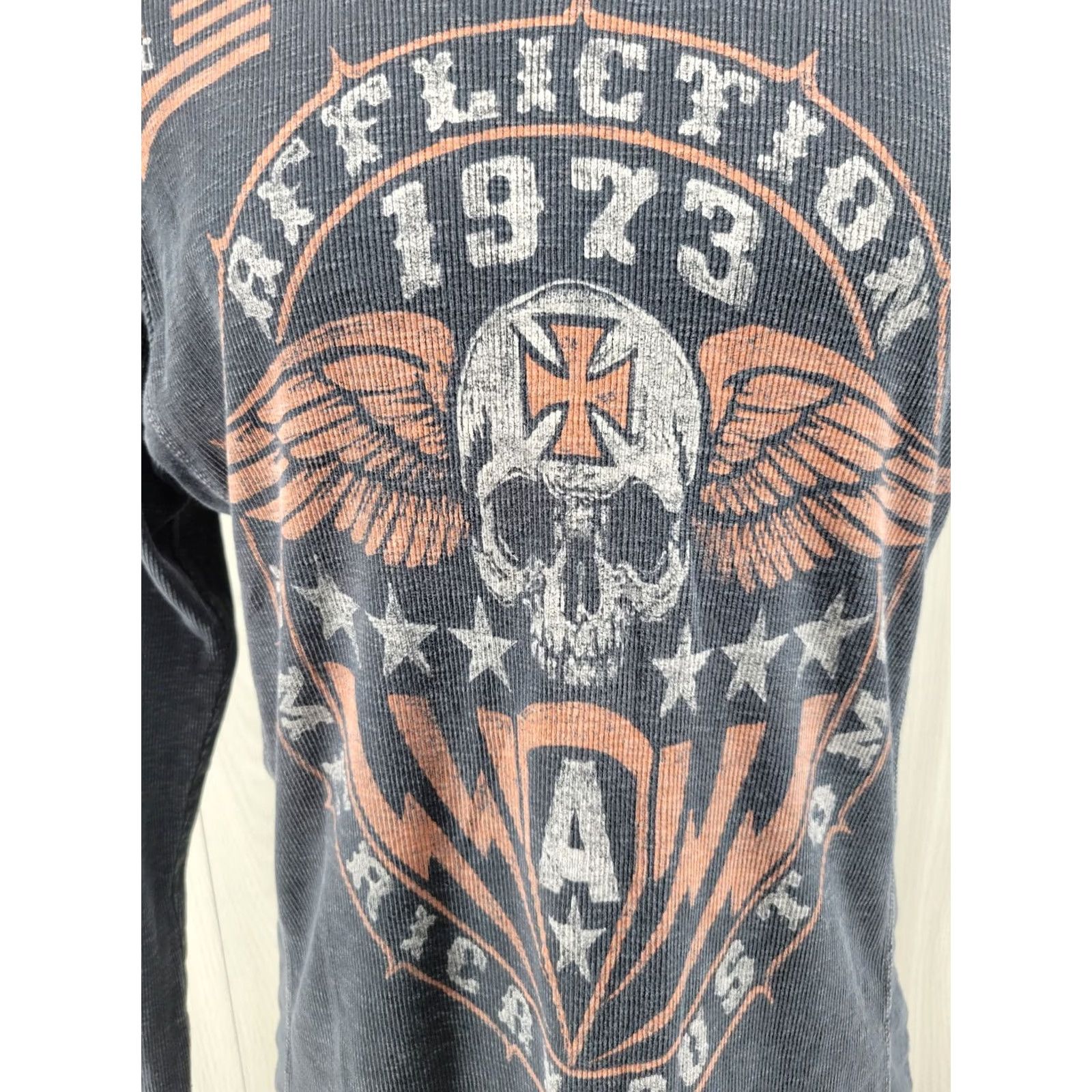 Affliction Affliction T Shirt Men L Graphic Skull Wings Cross Grunge Punk Thermal Size US L / EU 52-54 / 3 - 2 Thumbnail