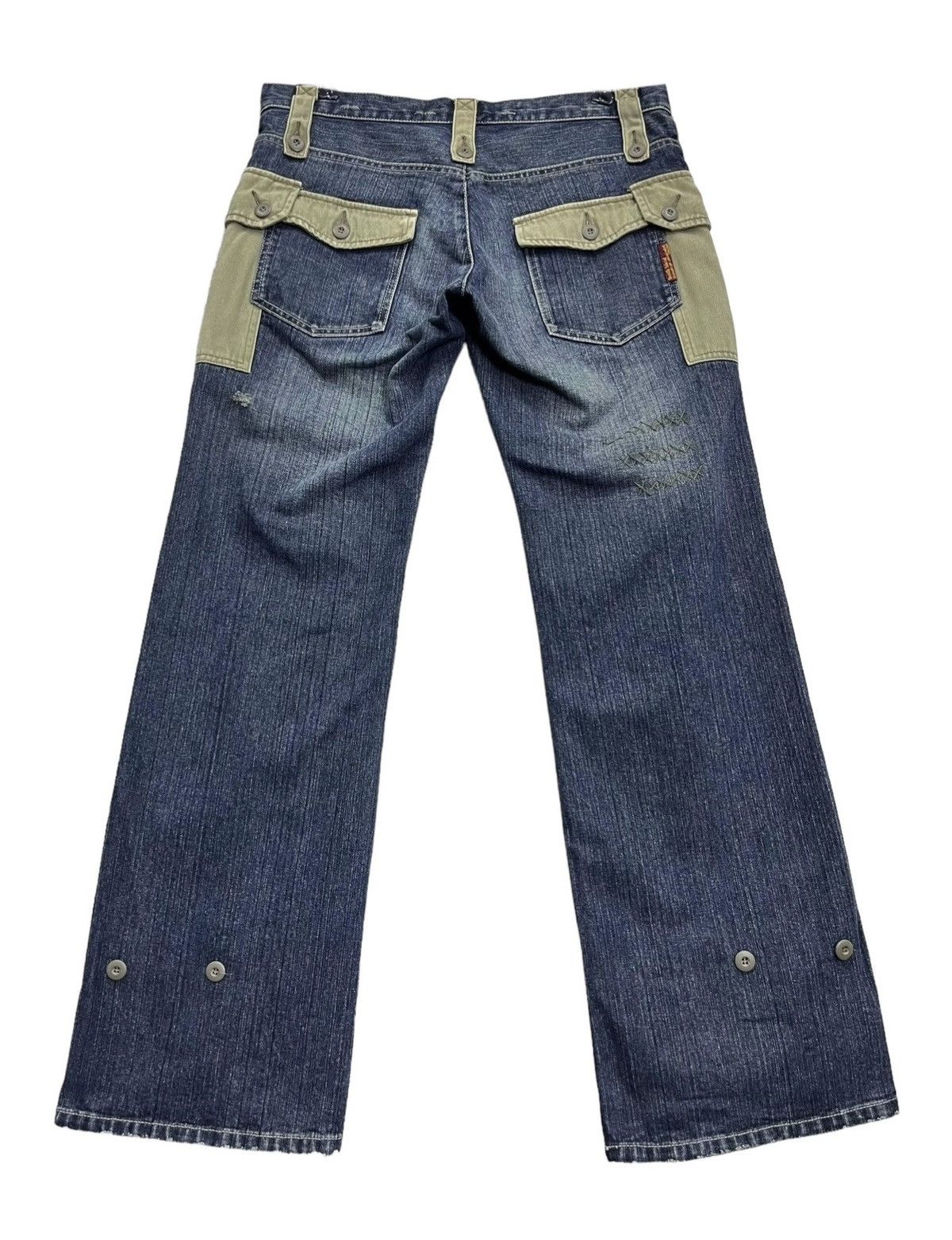 291295=Homme 291295=Homme Multi Pocket Flare Jeans Y2K Techwear Size US 32 / EU 48 - 4 Thumbnail