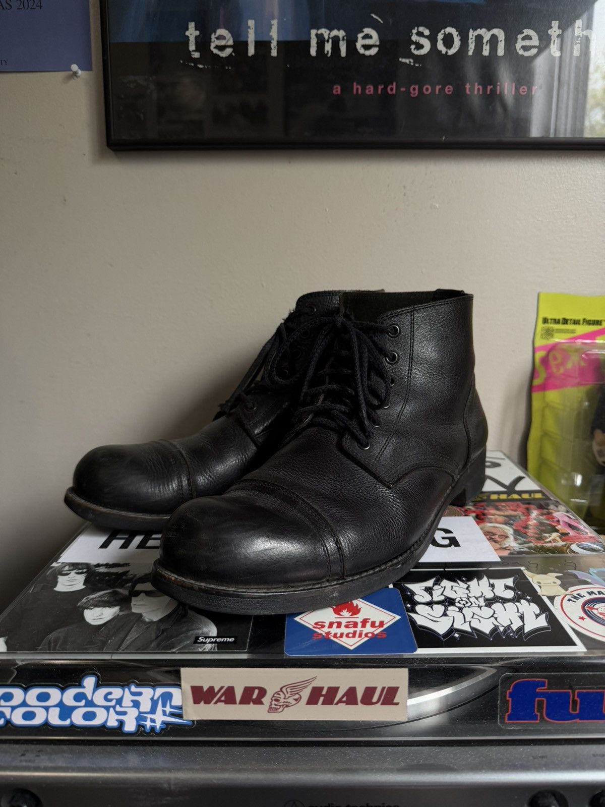 Yohji Yamamoto pour homme cropped combat boots