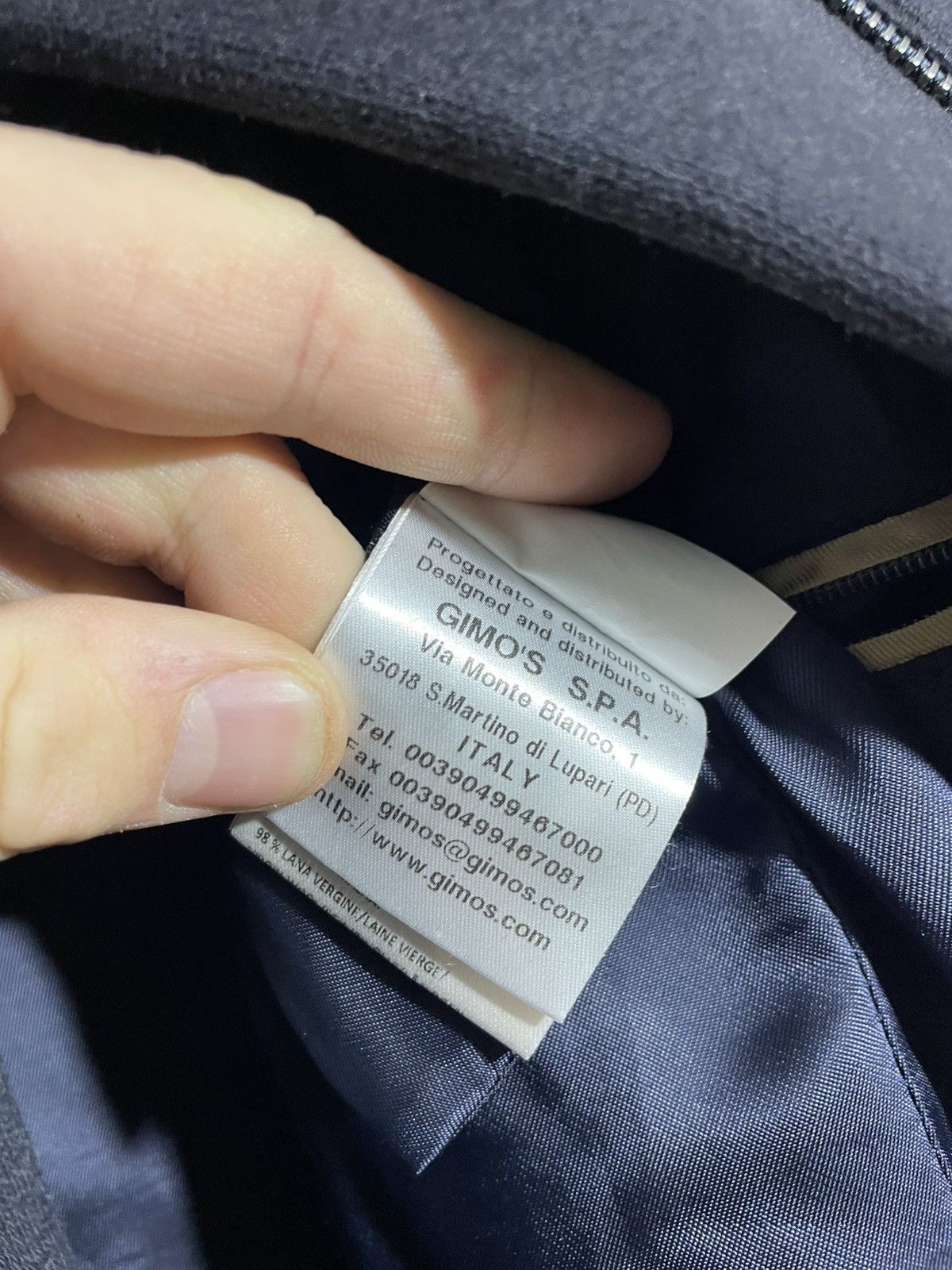 Gimo's Gimo’s Wool Cashmere Fur Men’s coat size 50 Navy Blue Size US M / EU 48-50 / 2 - 16 Thumbnail