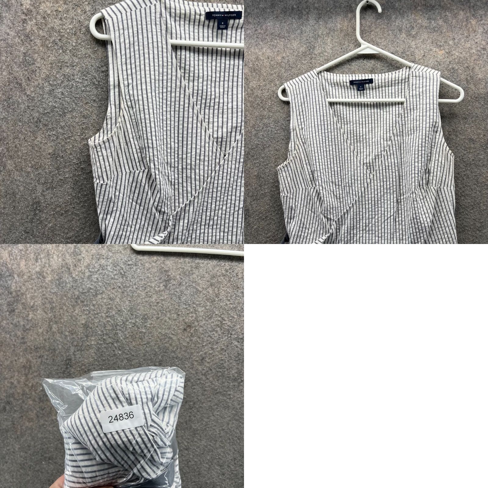 Tommy Hilfiger Tommy Hilfiger Dress Women 8 Striped Sleeveless Cotton A Line Seersucker Womens Large Size M / US 6-8 / IT 42-44 - 8 Thumbnail