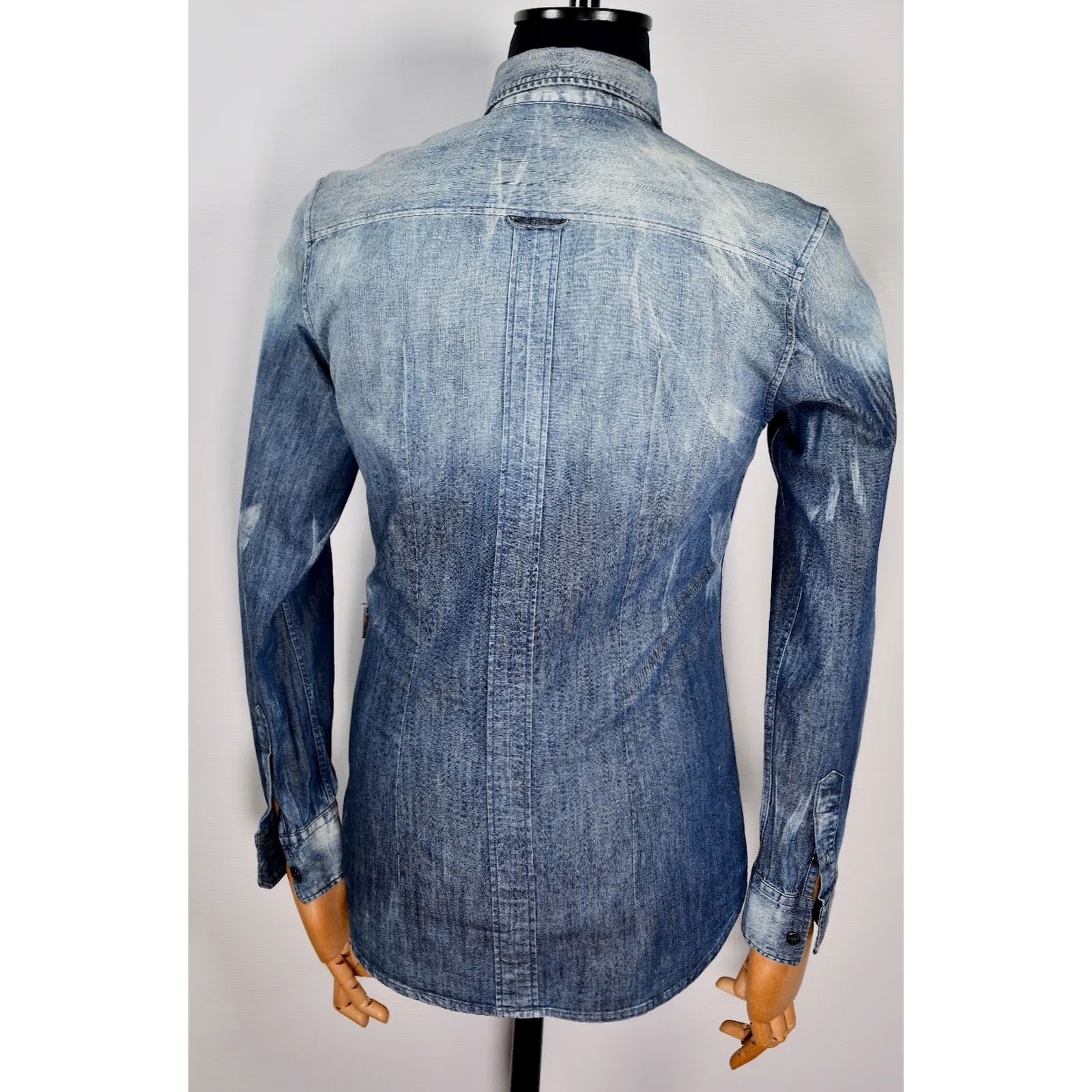 Dolce & Gabbana Dolce&Gabbana D&G Slim Denim Shirt Men 39 Blue Button-Up Casual Cotton Denim Slimming Long Sleeve Solid Shirt Mens Size US L / EU 52-54 / 3 - 6 Thumbnail