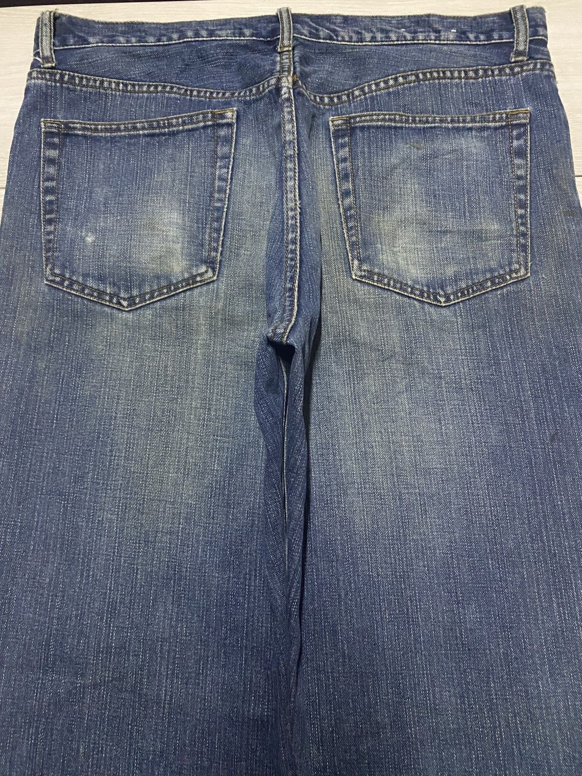 Other Vintage Japanese Brand Top Valu Blue Wash Distressed Jeans Size US 36 / EU 52 - 4 Thumbnail